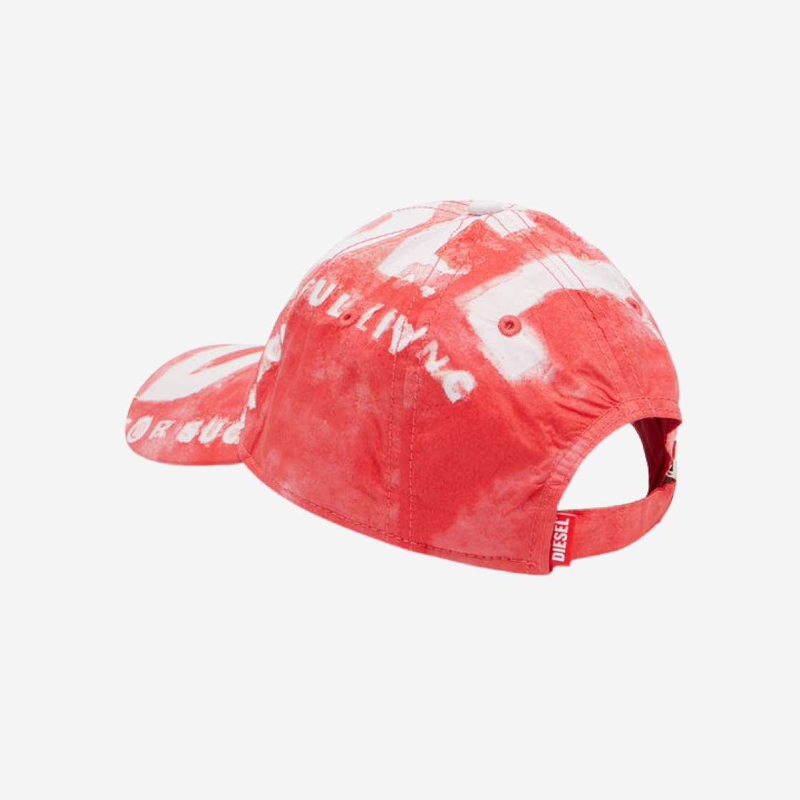 Diesel C-Ewan-Ny Nylon Baseball Cap with Super Logo Red 상세 이미지 2