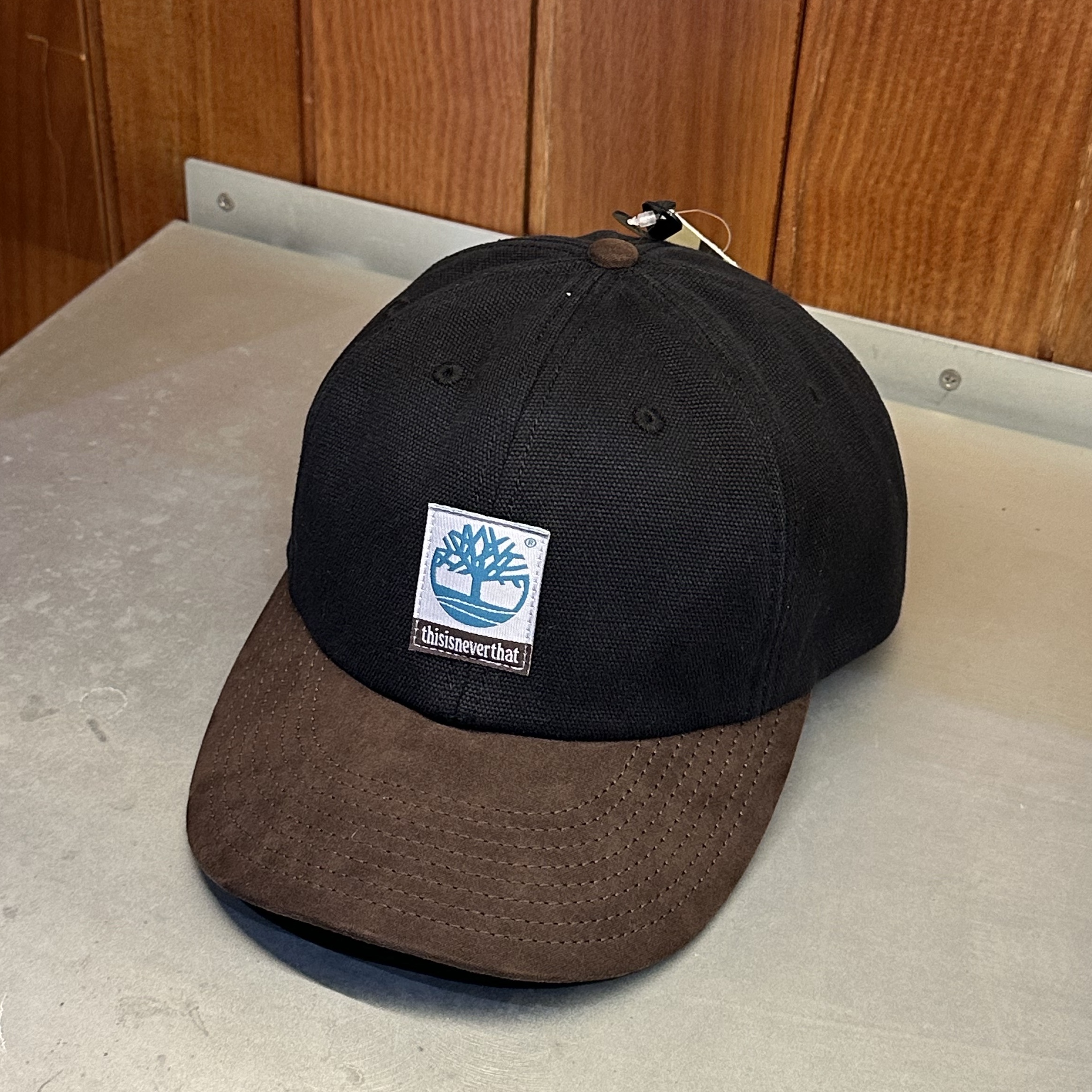 Thisisneverthat x Timberland Washed Cap Black 착용 스타일