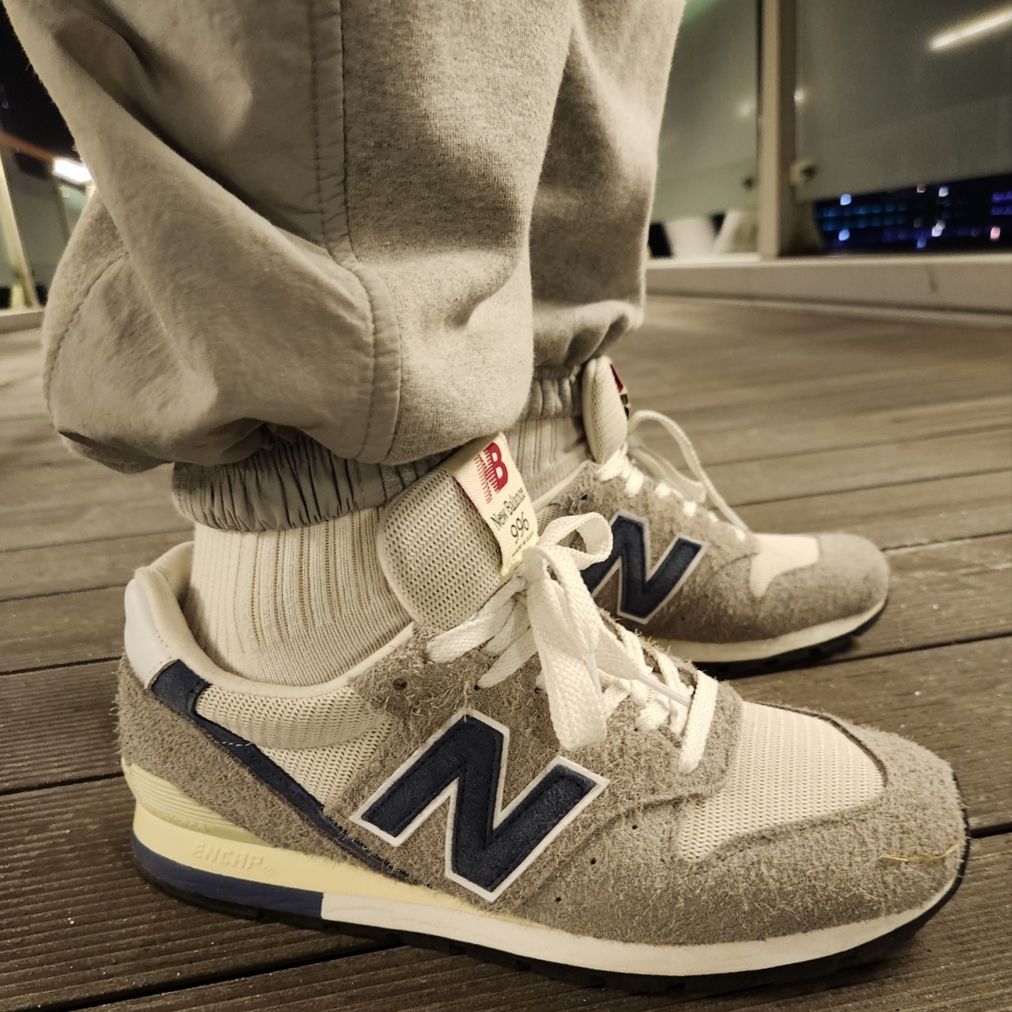 New Balance Made in USA 996 Marblehead Vintage Indigo 착용 스타일 - 3