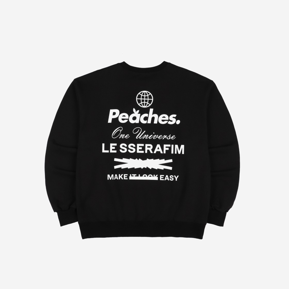 르세라핌 x 피치스] 스테이플 크루넥 스웨트셔츠 | LE SSERAFIM OFFICIAL MERCH. | KREAM