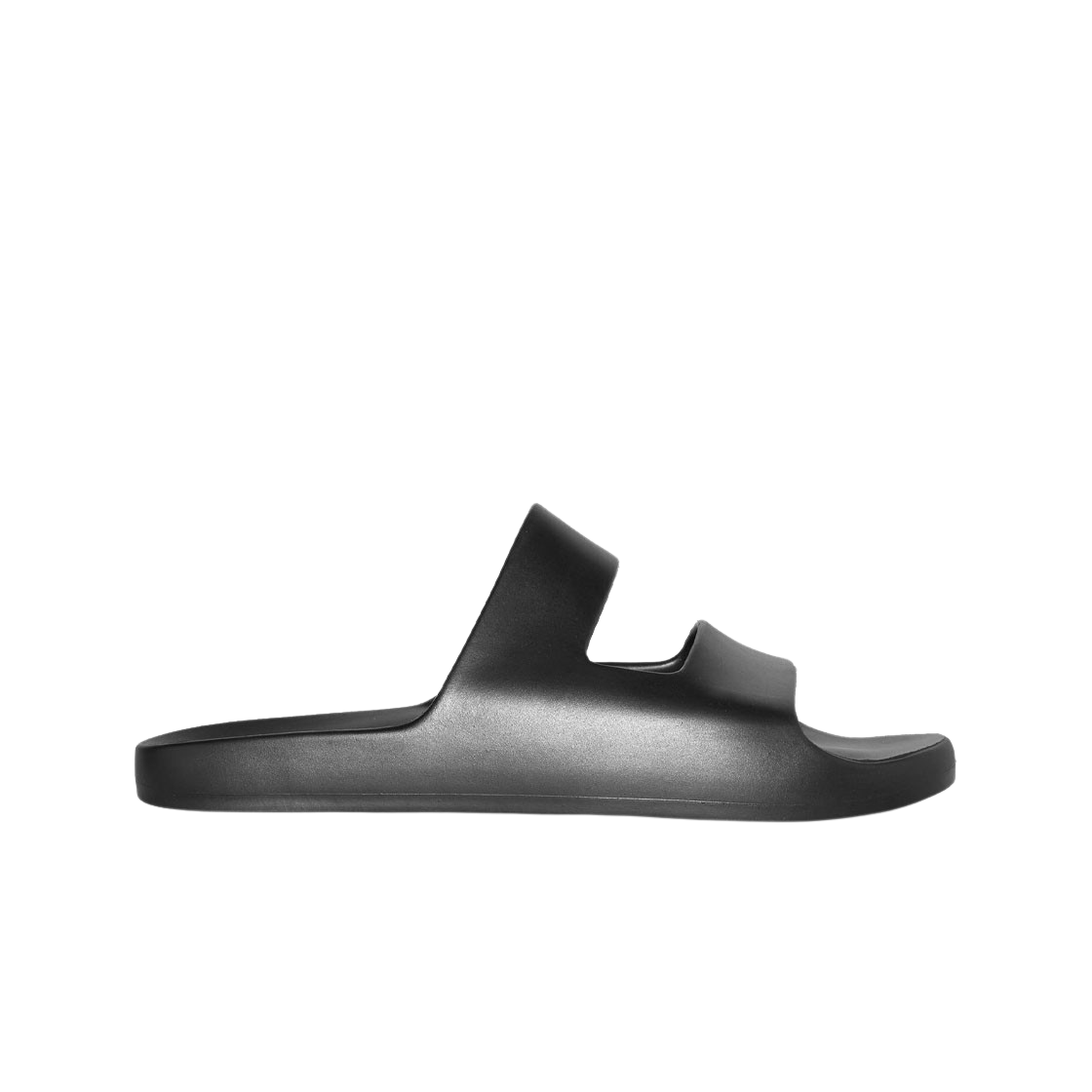 코스 더블 스트랩 러버 슬라이드 블랙(COS Double Strap Rubber Slide Black)