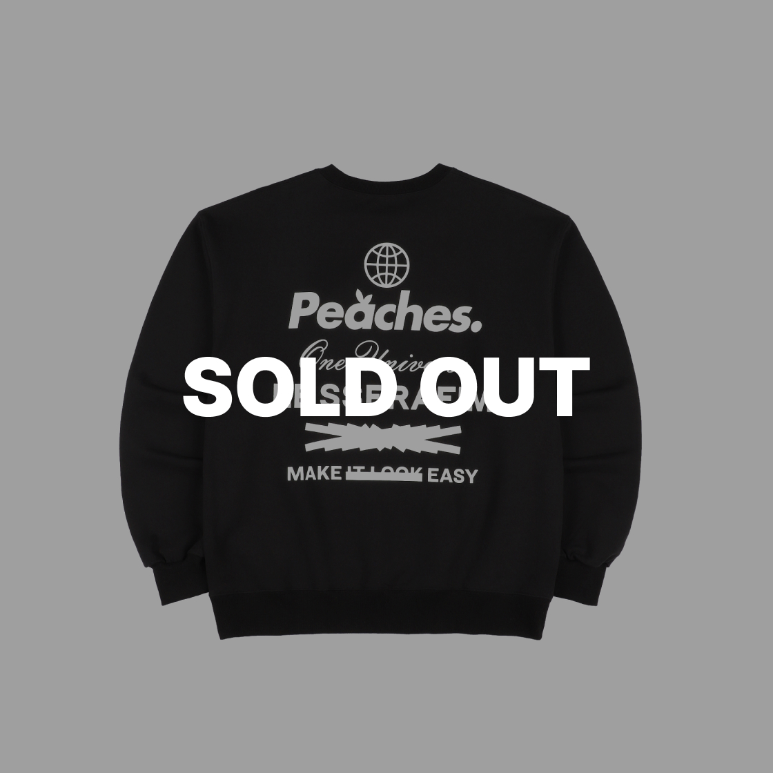 LE SSERAFIM × Peaches ブラック　スウェットシャツ Lサイズ LE SSERAFIM ポップアップ コラボ スウェットシャツ トレーナー