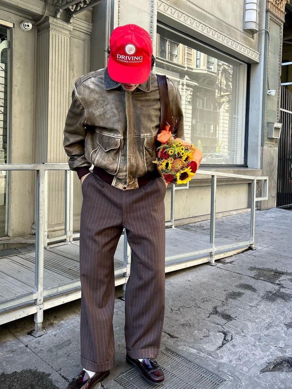 Supreme Washed Chino Twill Camp Cap Red, Stussy Stock Low Pro Cap Red 착용 스타일 - 2