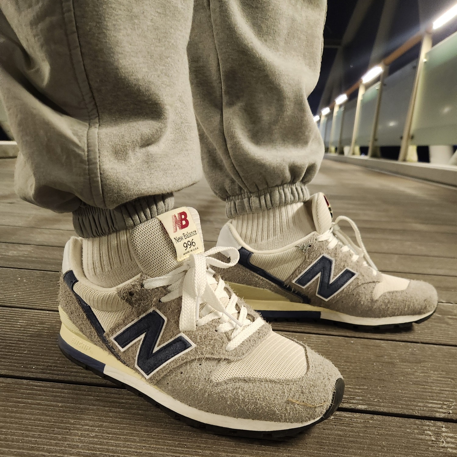 New Balance Made in USA 996 Marblehead Vintage Indigo 착용 스타일 - 2