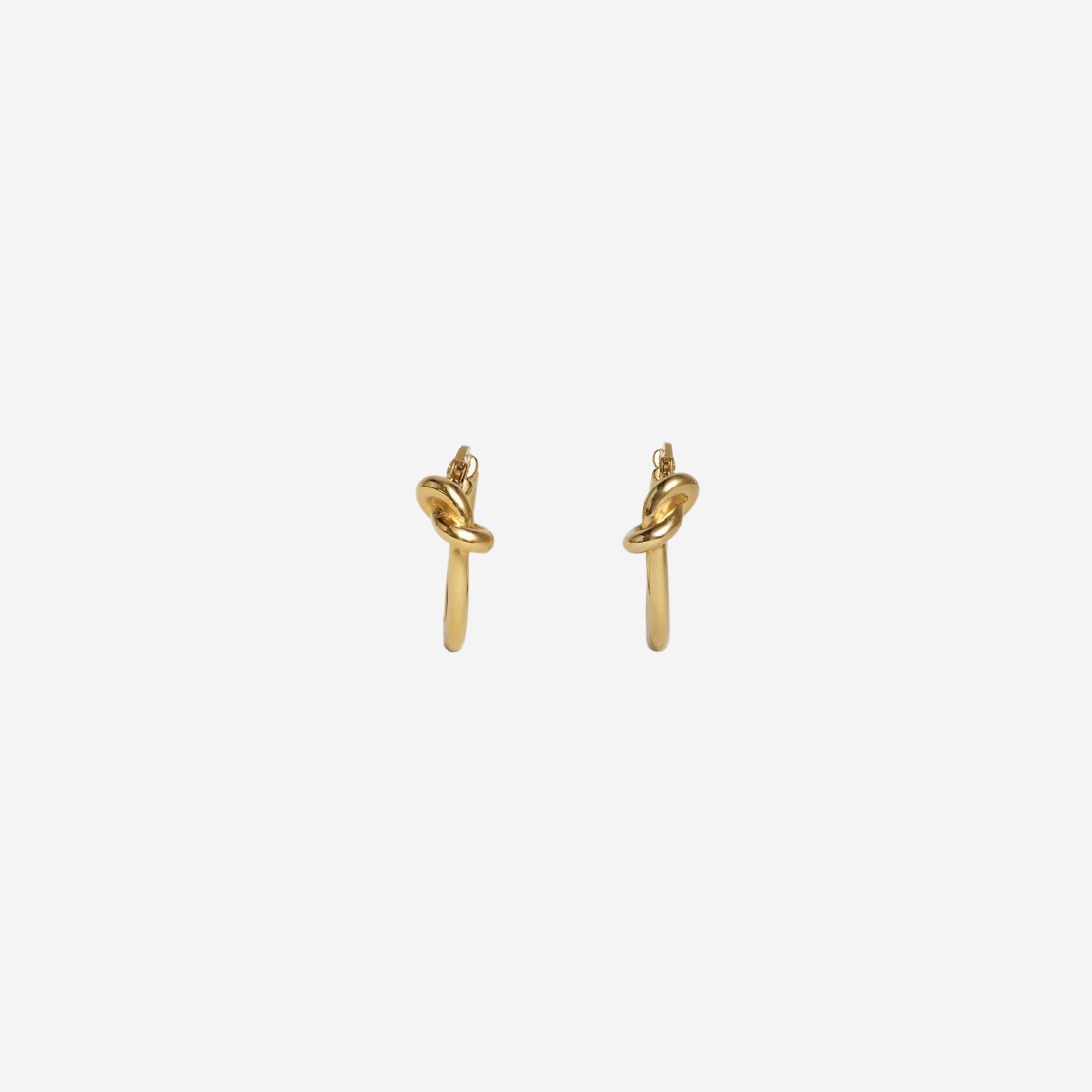 (W) Celine Knot Small Hoops in Brass with Gold Finish Gold 상세 이미지 3