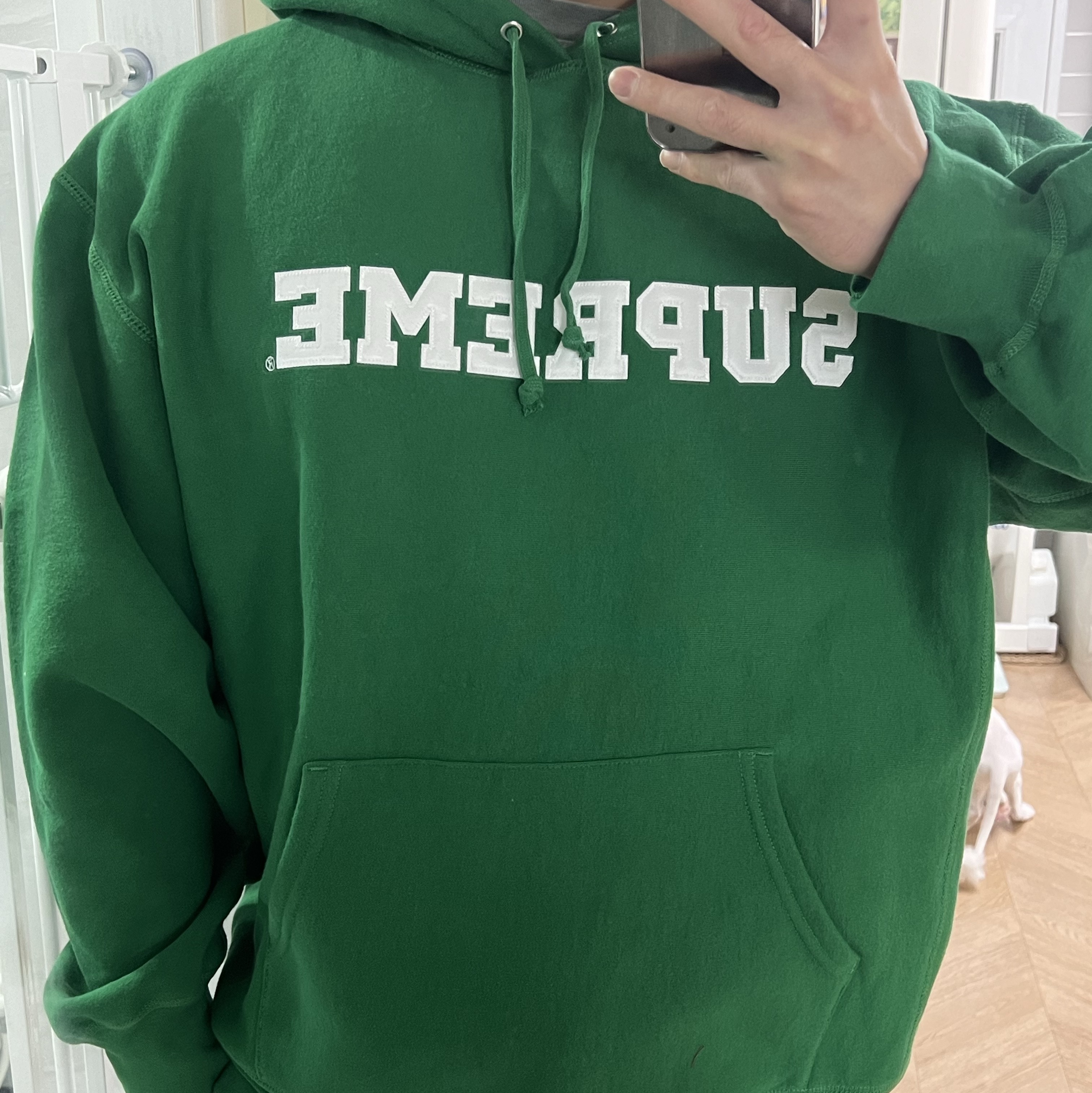 Supreme Collegiate Hooded Sweatshirt Dark Green - 24SS 착용 스타일 - 2