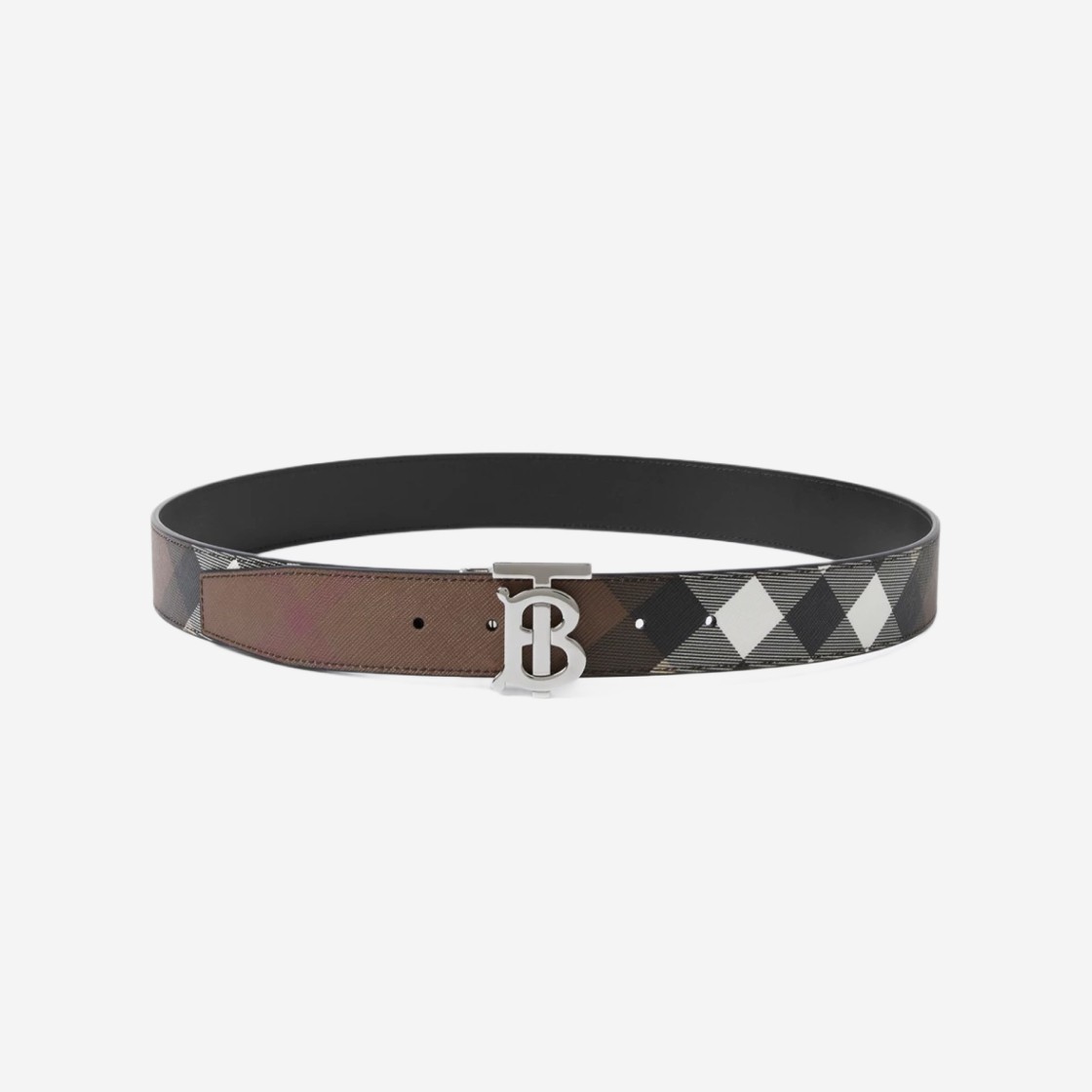 Burberry Check  and Leather Reversible TB Belt Dark Birch Brown 상세 이미지 1