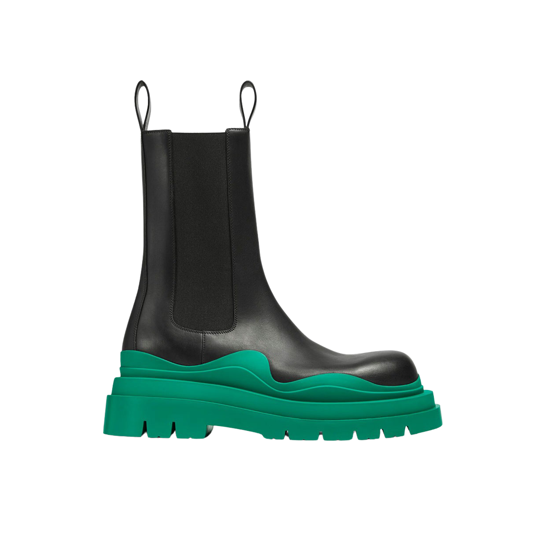 보테가 베네타 타이어 첼시 부츠 블랙 에시드 터콰이즈(Bottega Veneta Tire Chelsea Boot Black Acid Turquoise)