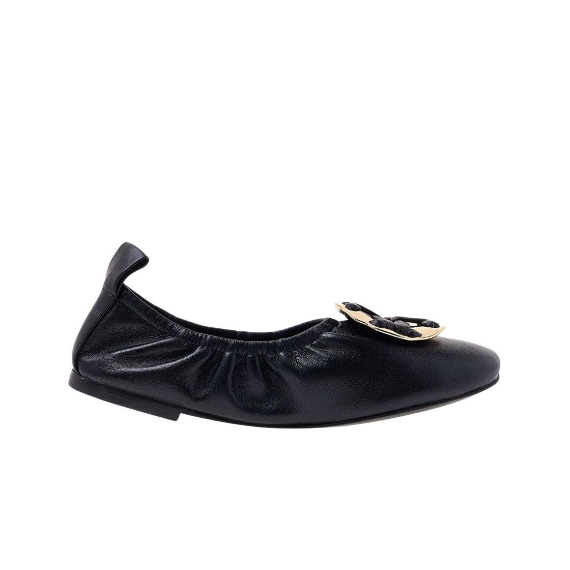 (W) 토리버치 우븐 더블 발레 플랫 퍼펙트 블랙((W) Tory Burch Woven Double T Ballet Flat Perfect Black)