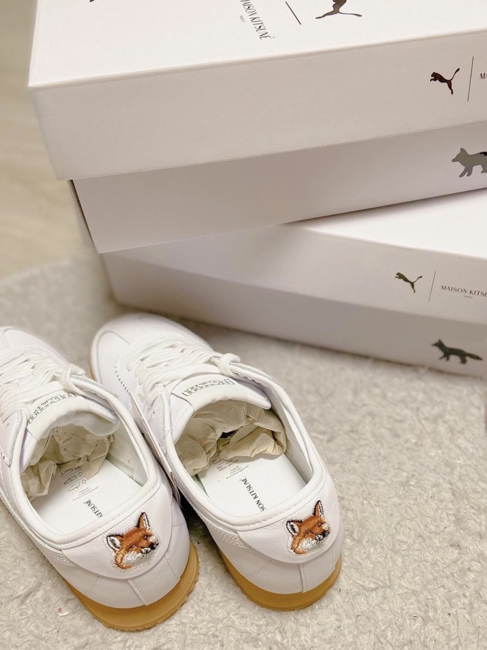 Puma x Maison Kitsune Roma White 착용 스타일
