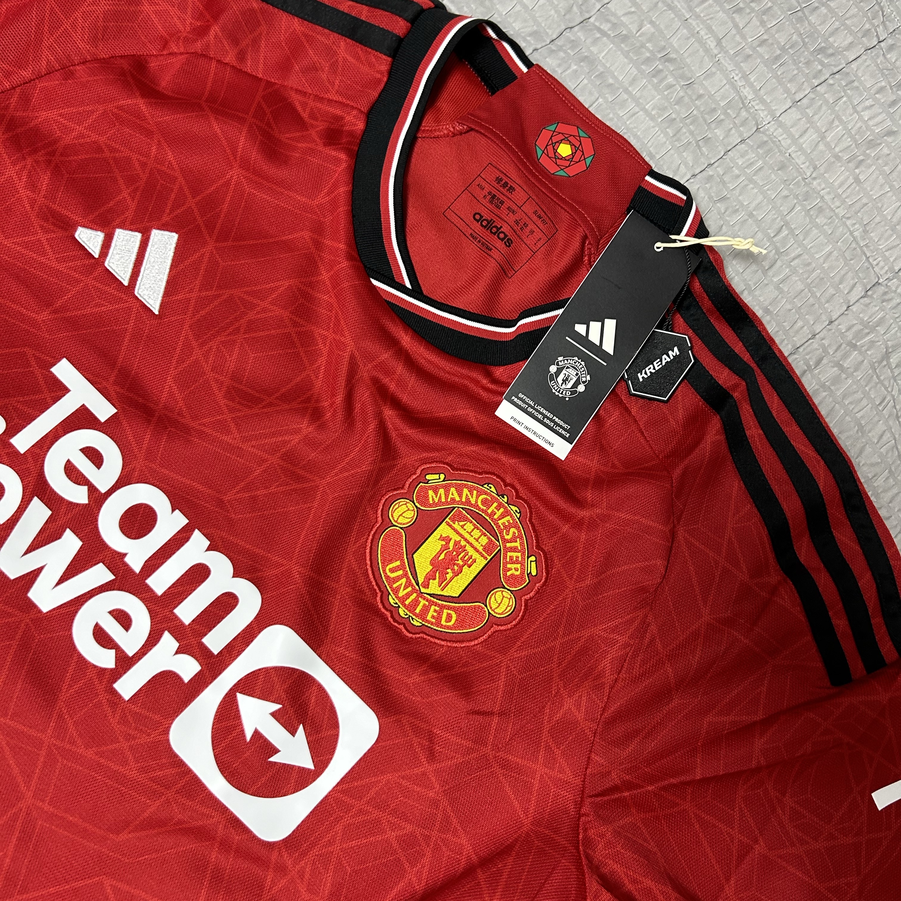 Adidas Manchester United 2023/24 Home Jersey Team Collegiate Red - KR Sizing (Non Marking Ver.) 착용 스타일