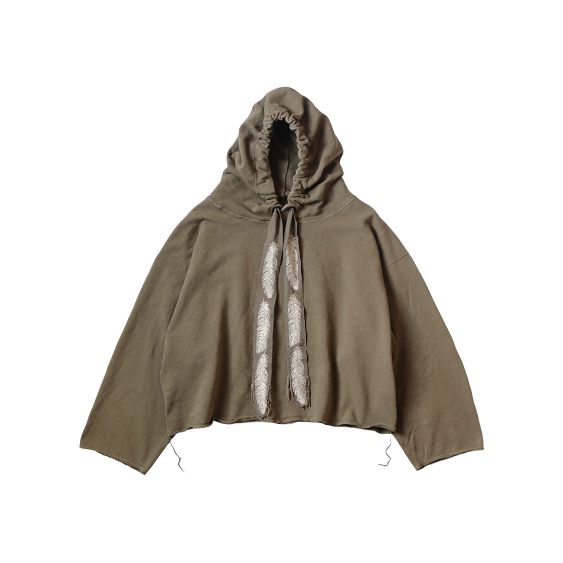 Kapital Fleece Feather Cord Catfish Hood Sweatshirt Khaki 상세 이미지 1