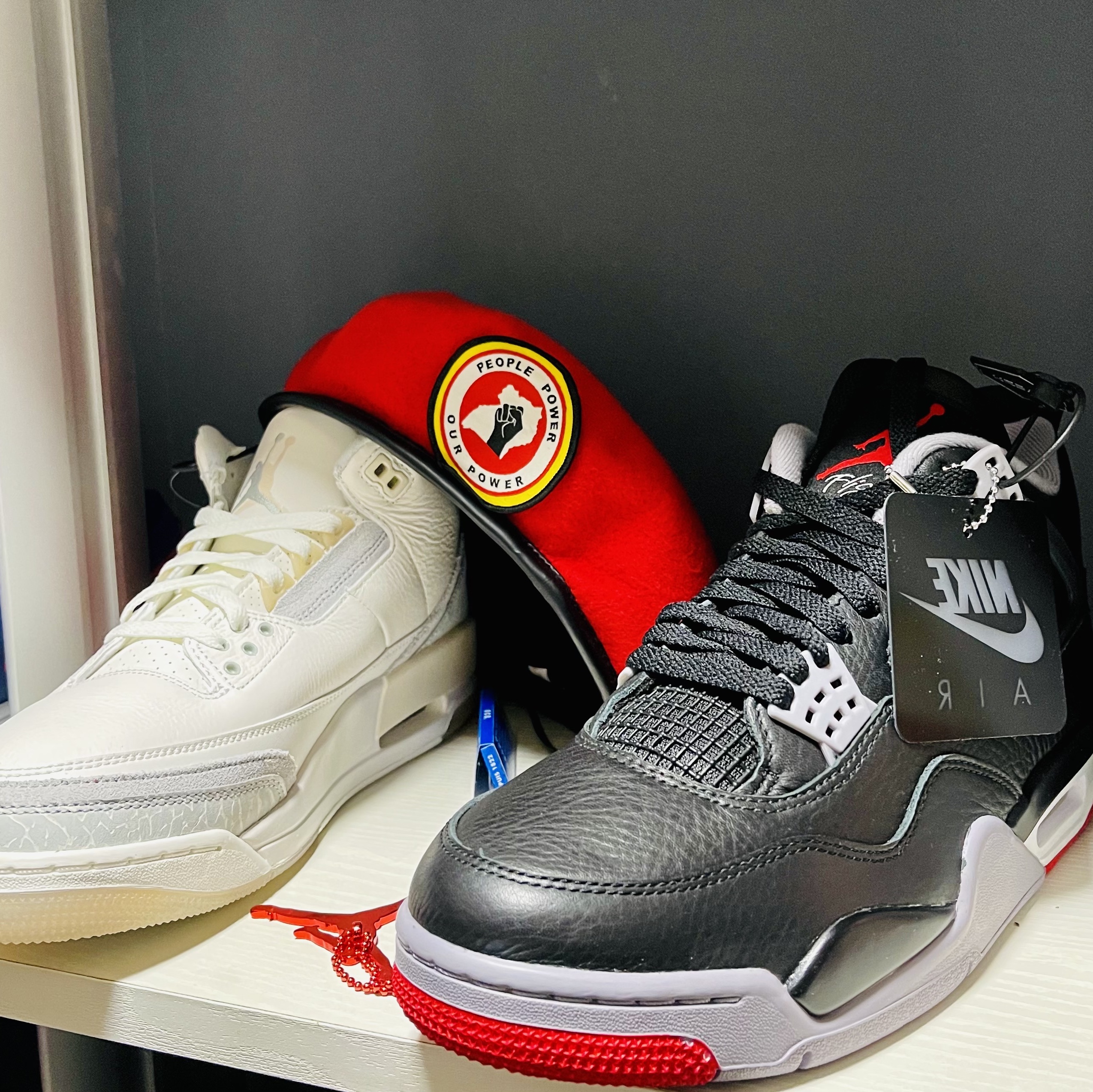 Jordan 4 Retro Bred Reimagined, Jordan 3 Retro Craft Ivory 착용 스타일 - 5