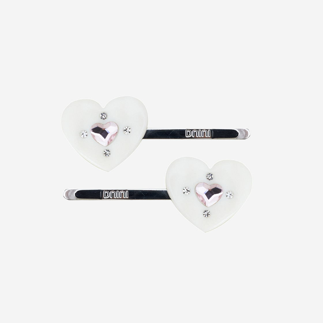 DNINI-015 DNINI Heart Hair Slide White