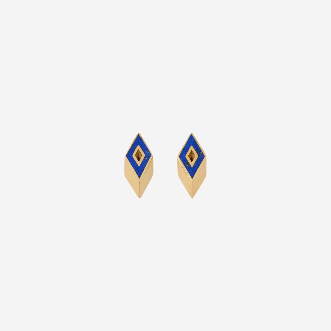 Burberry Lapis Hollow Stud Earrings Gold Blue 상세 이미지 1