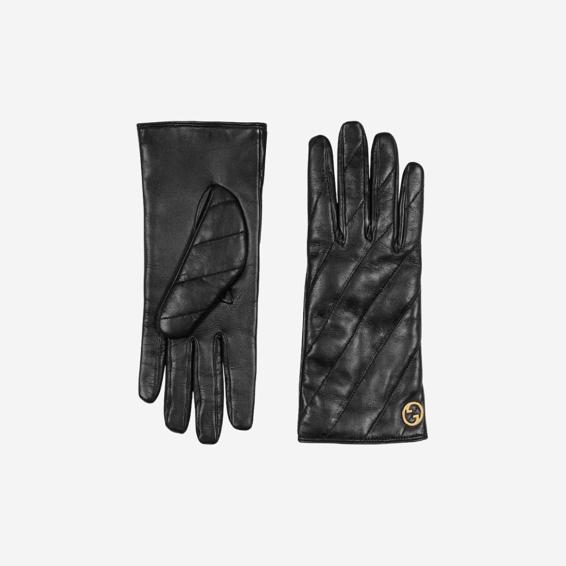 (W) Gucci Blondie Leather Gloves Black 상세 이미지 1