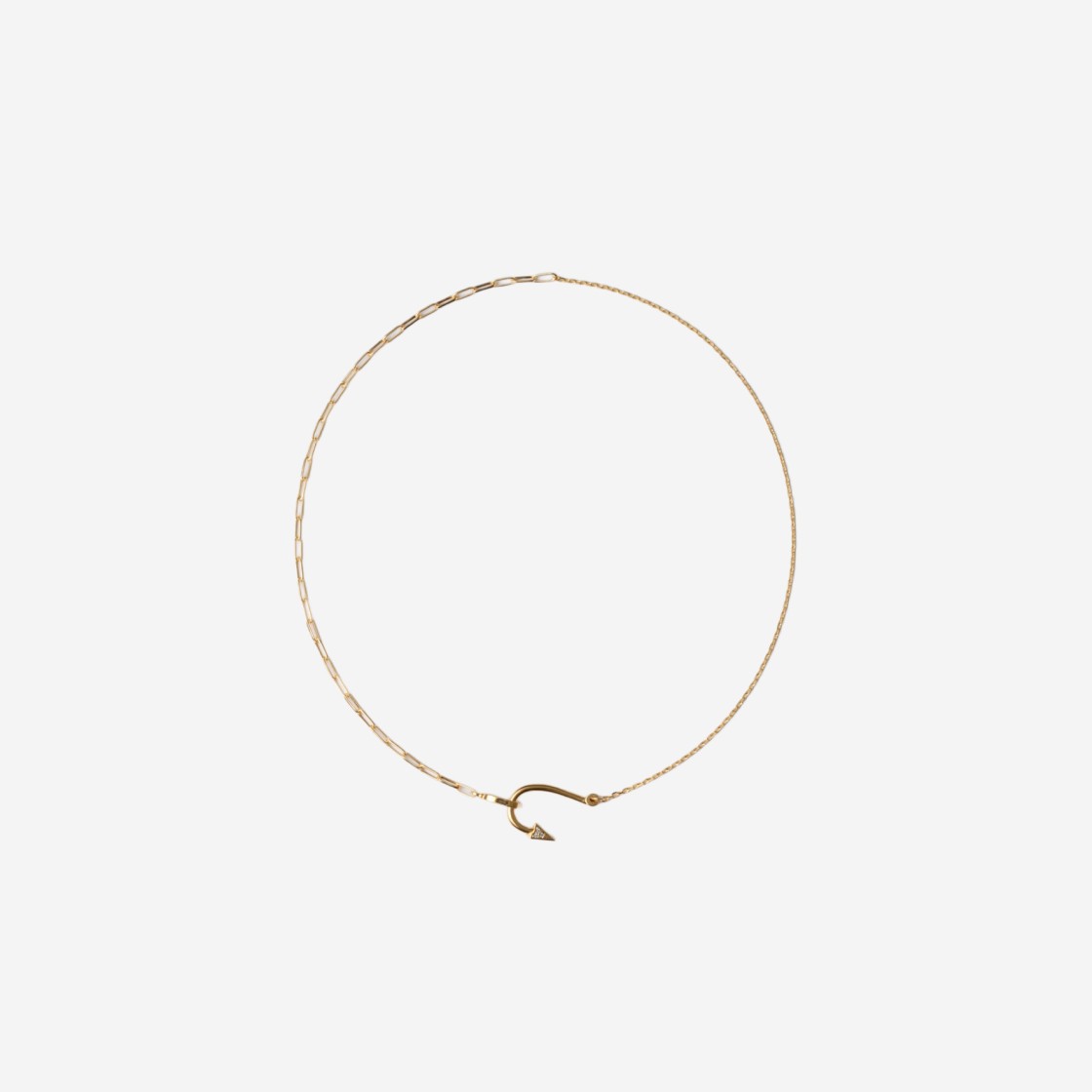 Burberry Gold-Plated Hook Pavé Necklace Gold Clear 상세 이미지 1