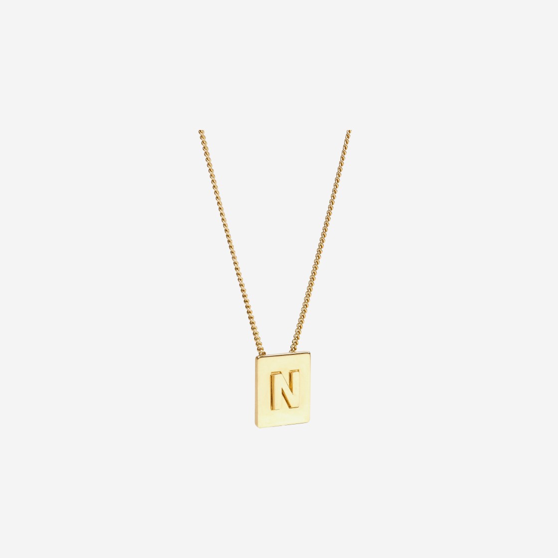 (W) Celine Alphabet N Necklace in Brass with Gold Finish Gold 상세 이미지 1