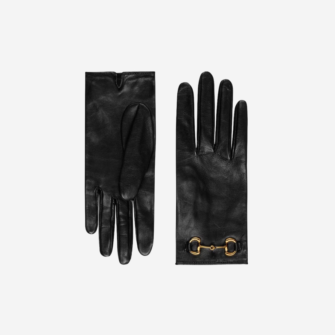 (W) Gucci Leather Gloves with Horsebit Black Leather 상세 이미지 1