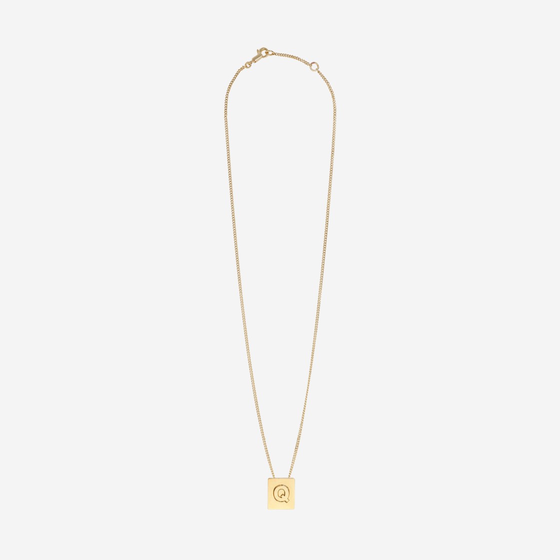 (W) Celine Alphabet Q Necklace in Brass with Gold Finish Gold 상세 이미지 2