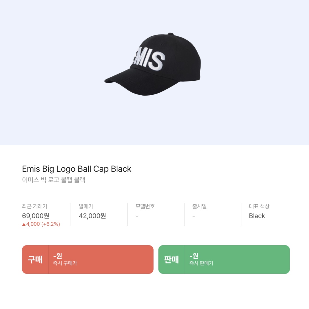 Emis Big Logo Ball Cap Navy 착용 스타일 - 2