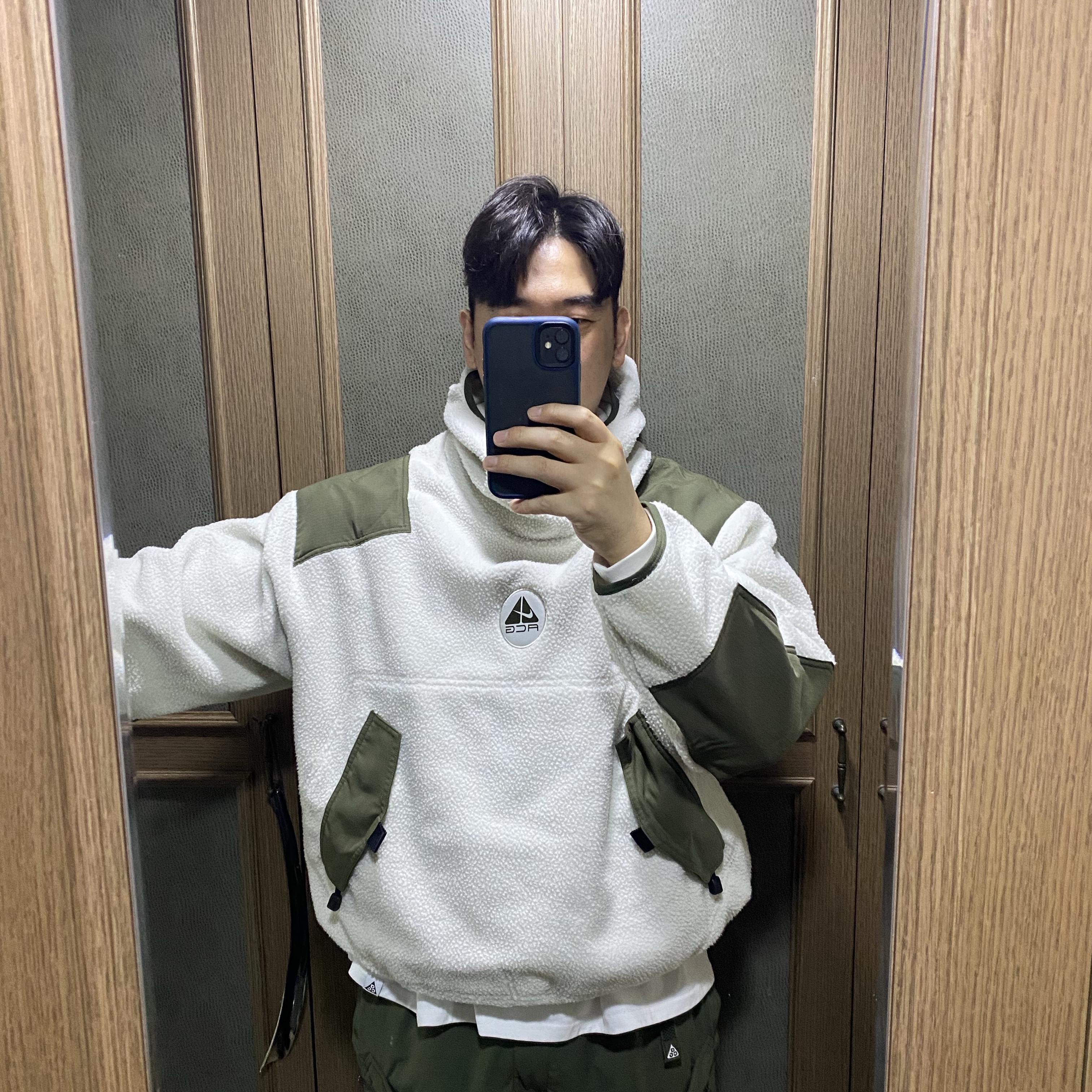 Nike ACG Trail Cap Black, Nike ACG Balaclava Retro Fleece Pullover Light Bone Cargo Khaki - Asia 착용 스타일 - 4