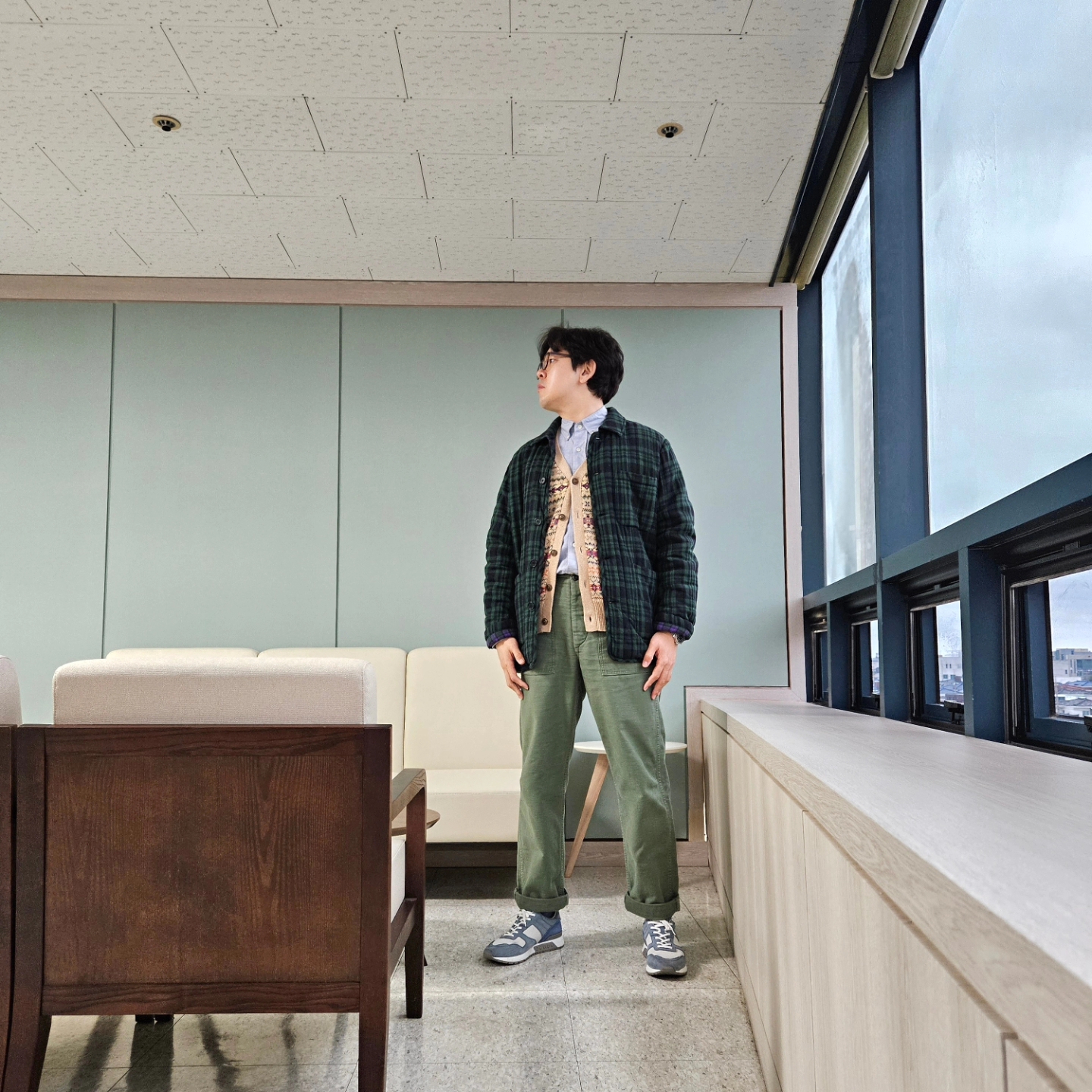 Orslow 5002 US Army Fatigue Pants Green, Rolex Submariner 41mm 124060 Black Oyster 착용 스타일 - 1