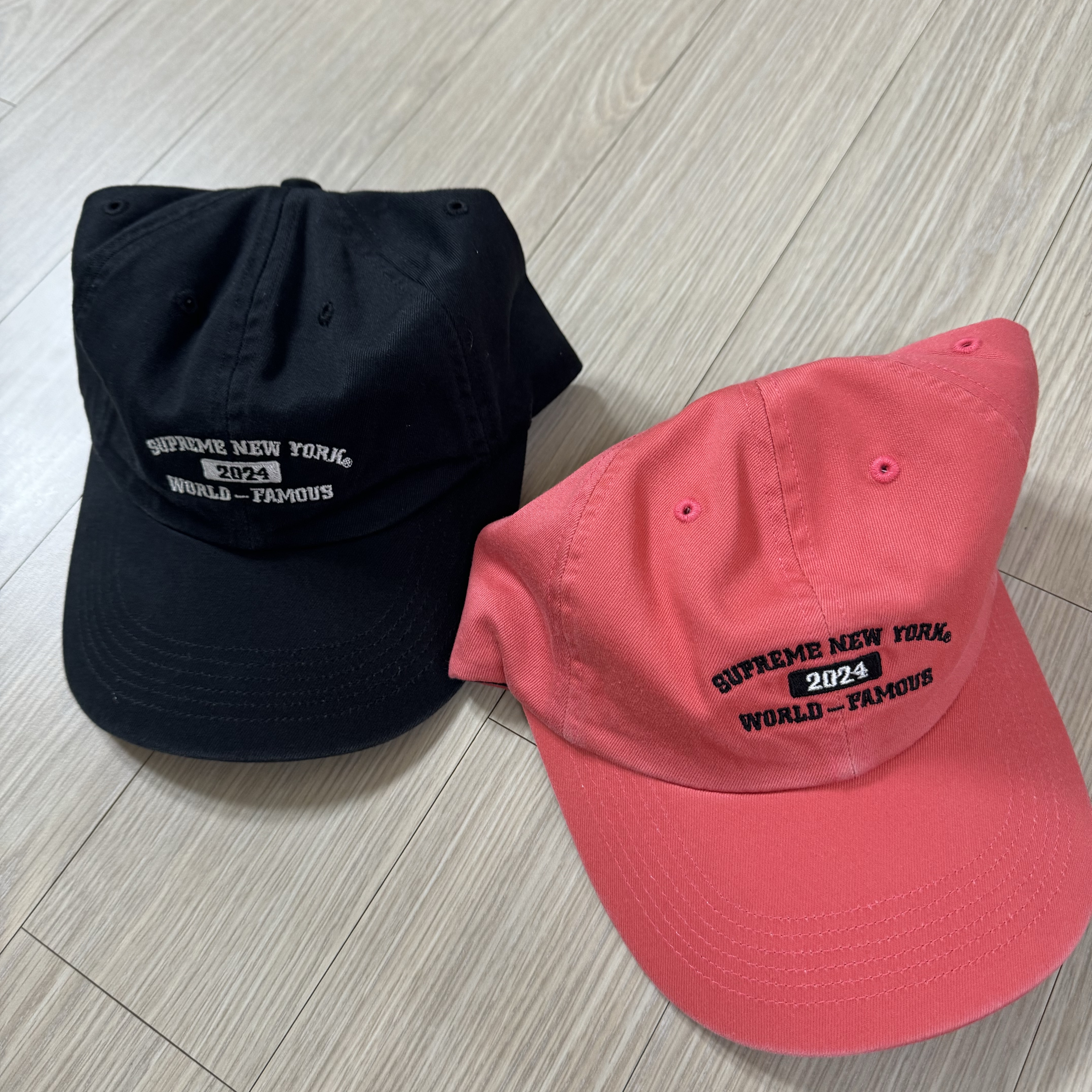 Supreme New York Arc 6-Panel Black - 24SS, Supreme New York Arc 6-Panel Peach - 24SS 착용 스타일