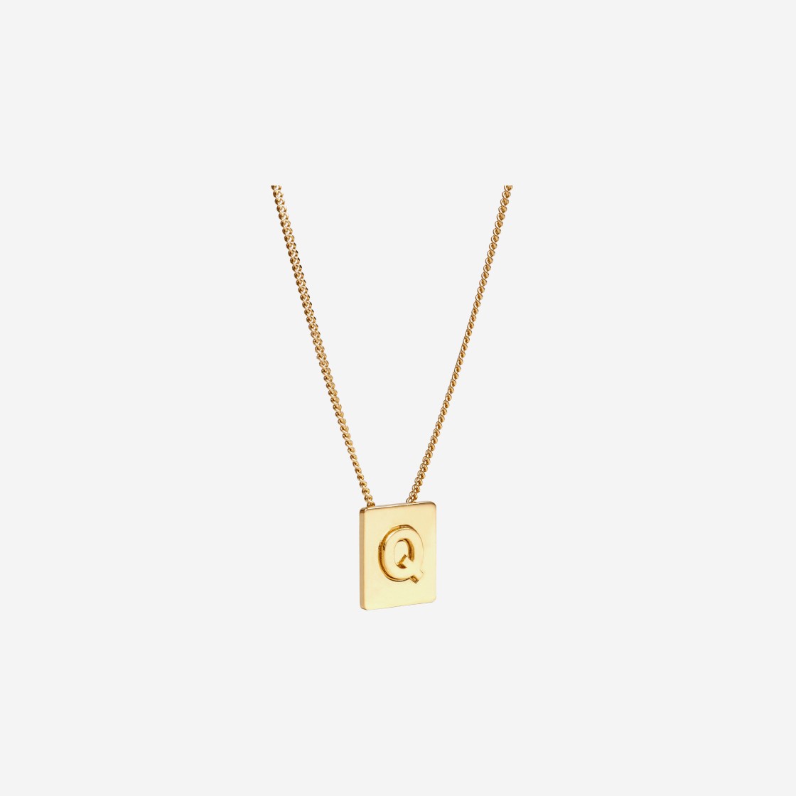 (W) Celine Alphabet Q Necklace in Brass with Gold Finish Gold 상세 이미지 1