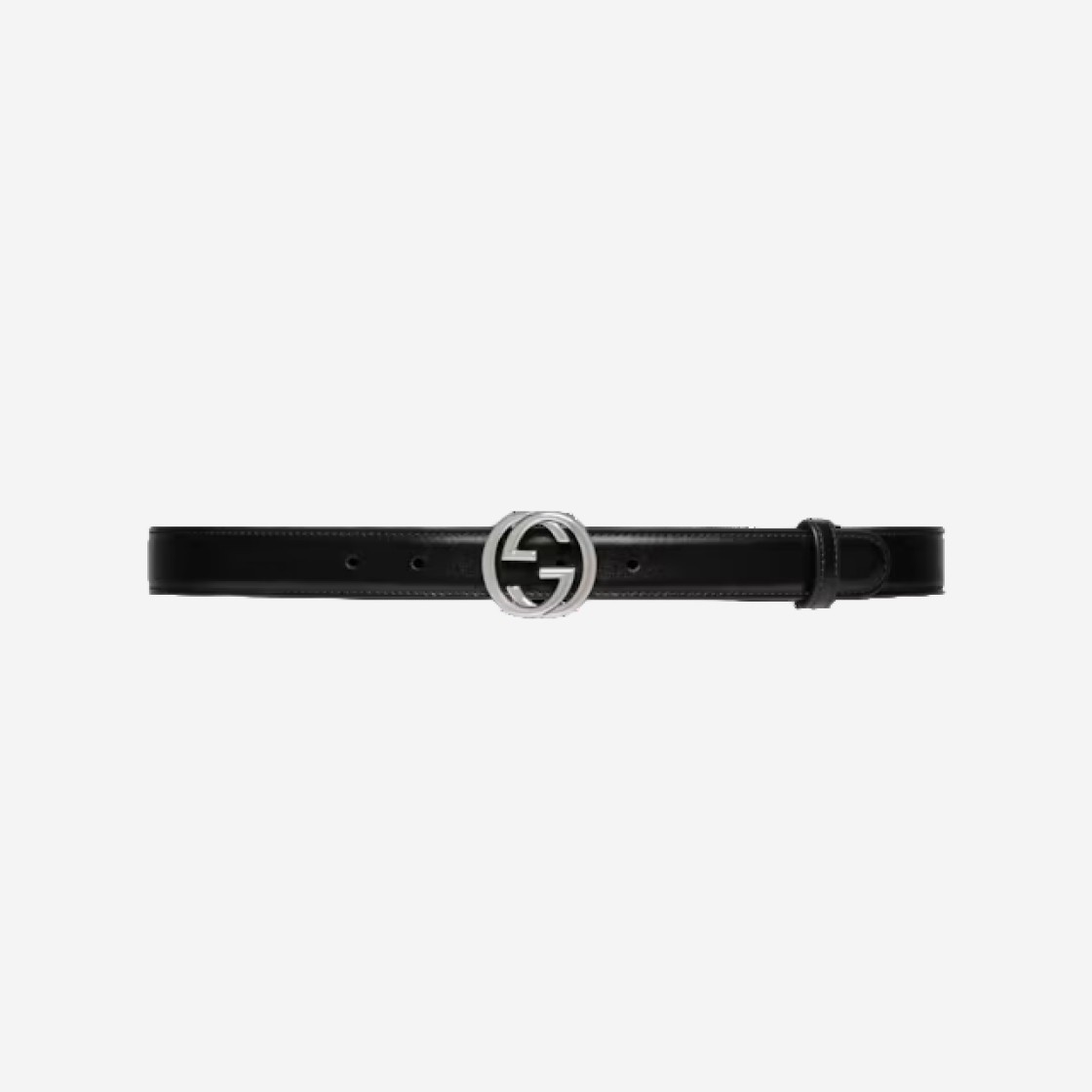 (W) Gucci Interlocking G Belt Black Leather 상세 이미지 1