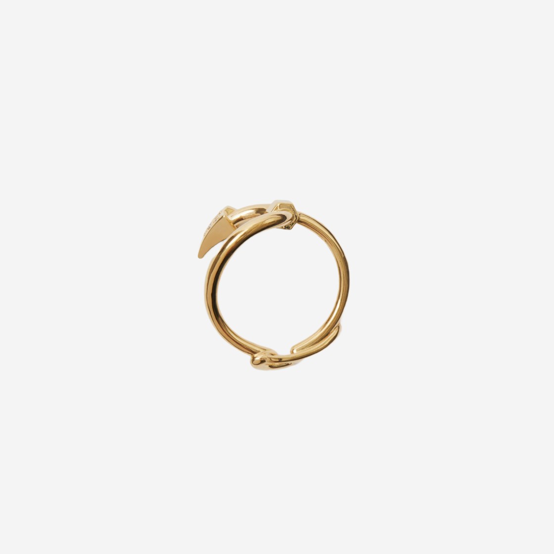 Burberry Gold-Plated Hook Pavé Ring Gold Clear 상세 이미지 3