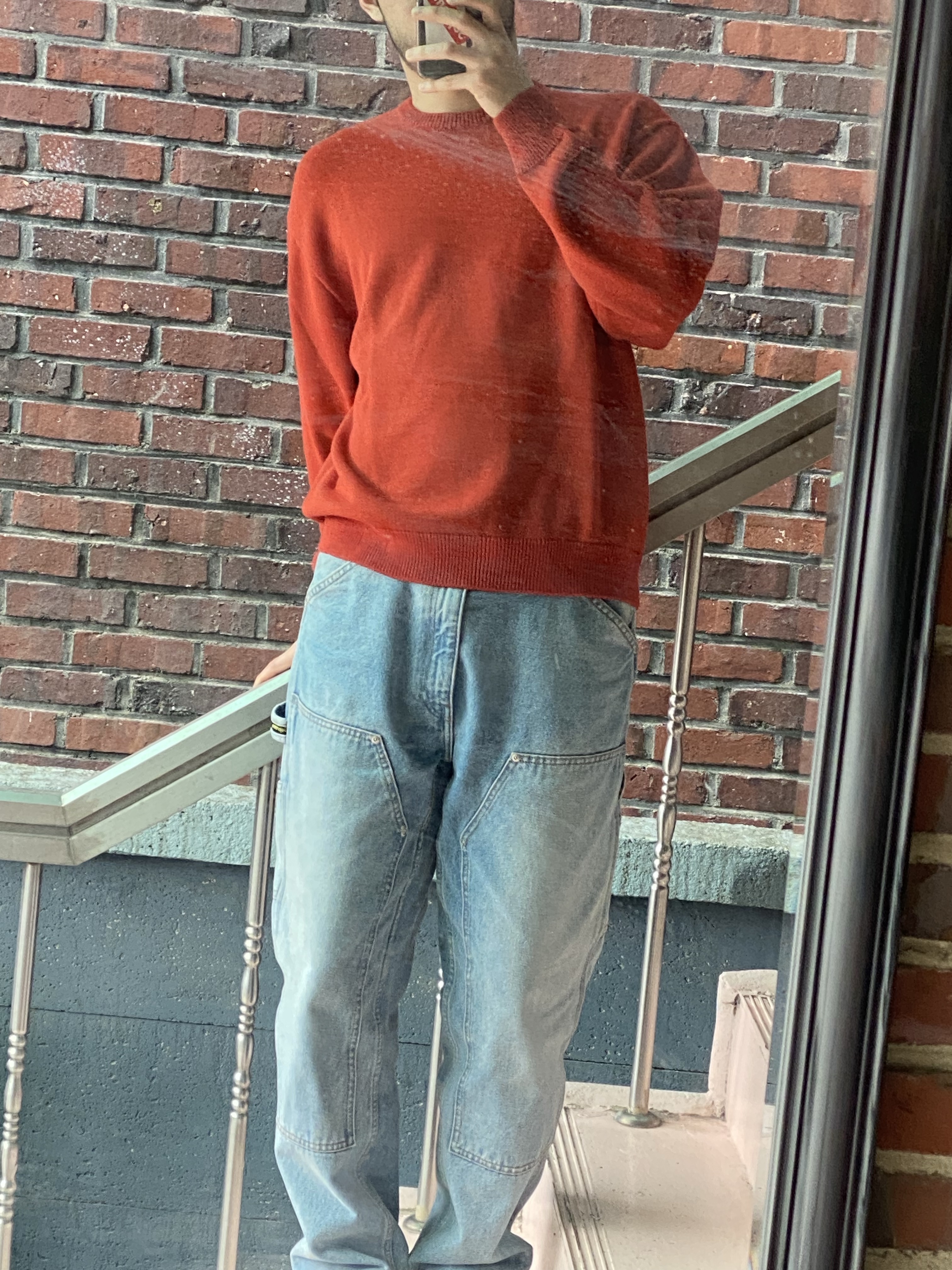 Supreme Reflective Sweater Orange - 24SS 착용 스타일 - 2