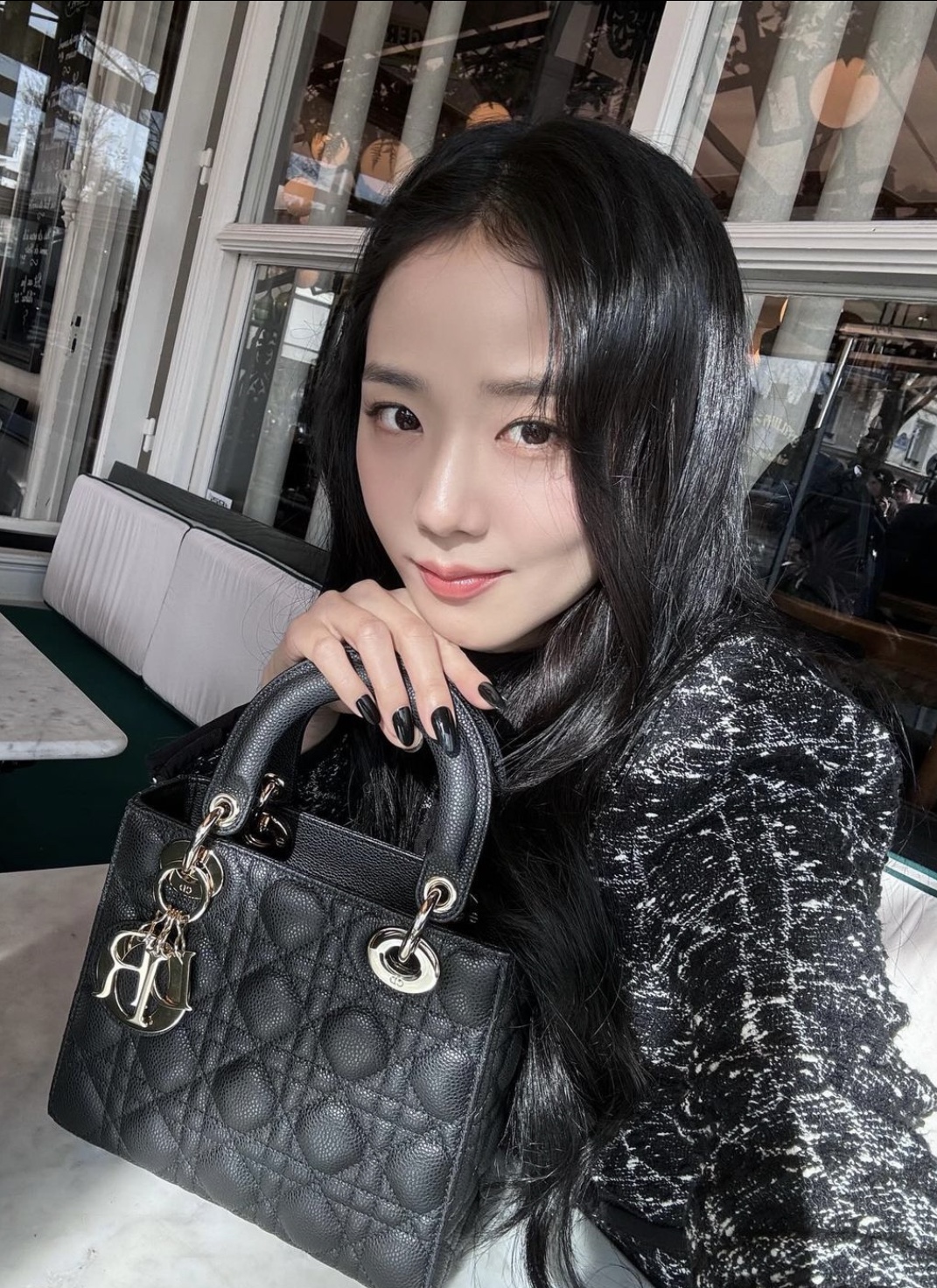Dior Small Lady Bag My ABCDior Cannage Lambskin Black 착용 스타일
