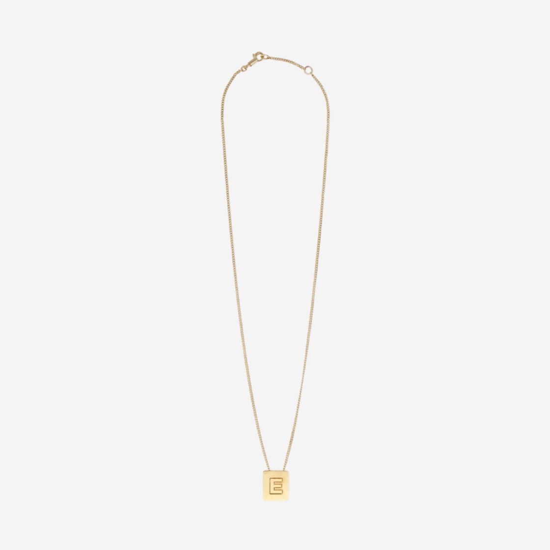 (W) Celine Alphabet E Necklace in Brass with Gold Finish Gold 상세 이미지 1