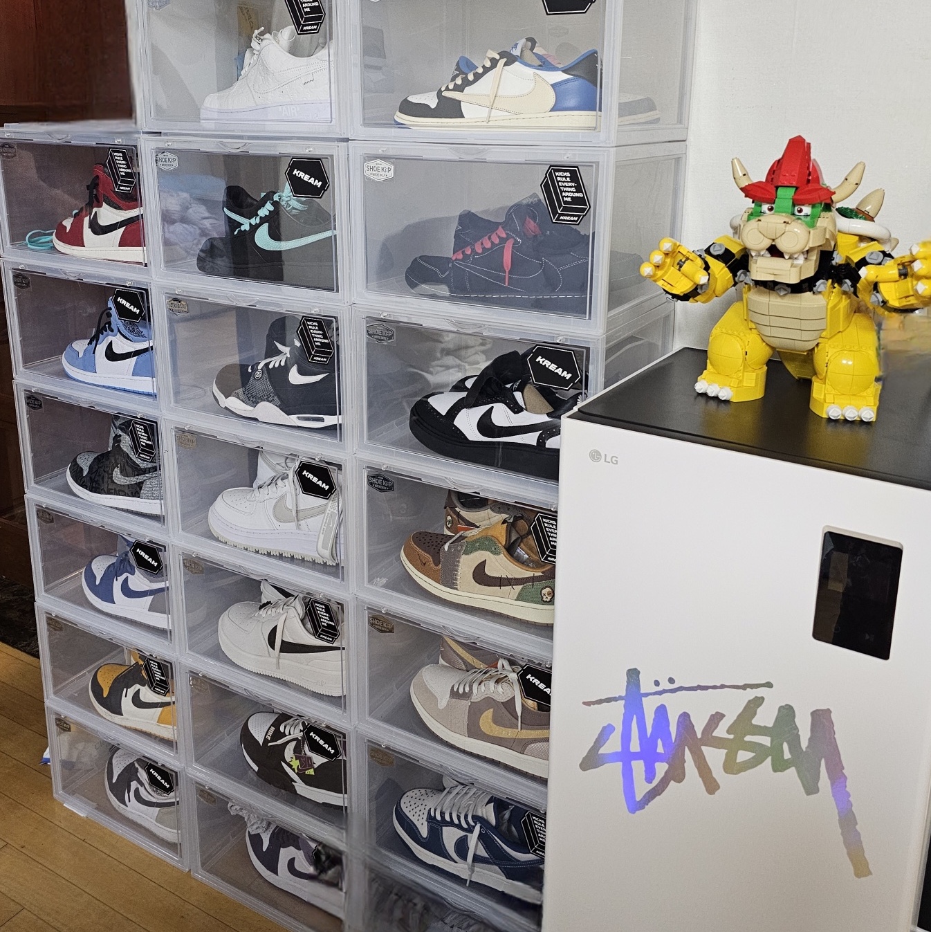Jordan 1 x Travis Scott x Fragment Retro Low OG SP Military Blue, Jordan 1 x Travis Scott Retro Low OG SP Black Phantom 착용 스타일