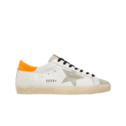 Golden Goose Superstar White Orange Fluo Heel Tab Sneakers