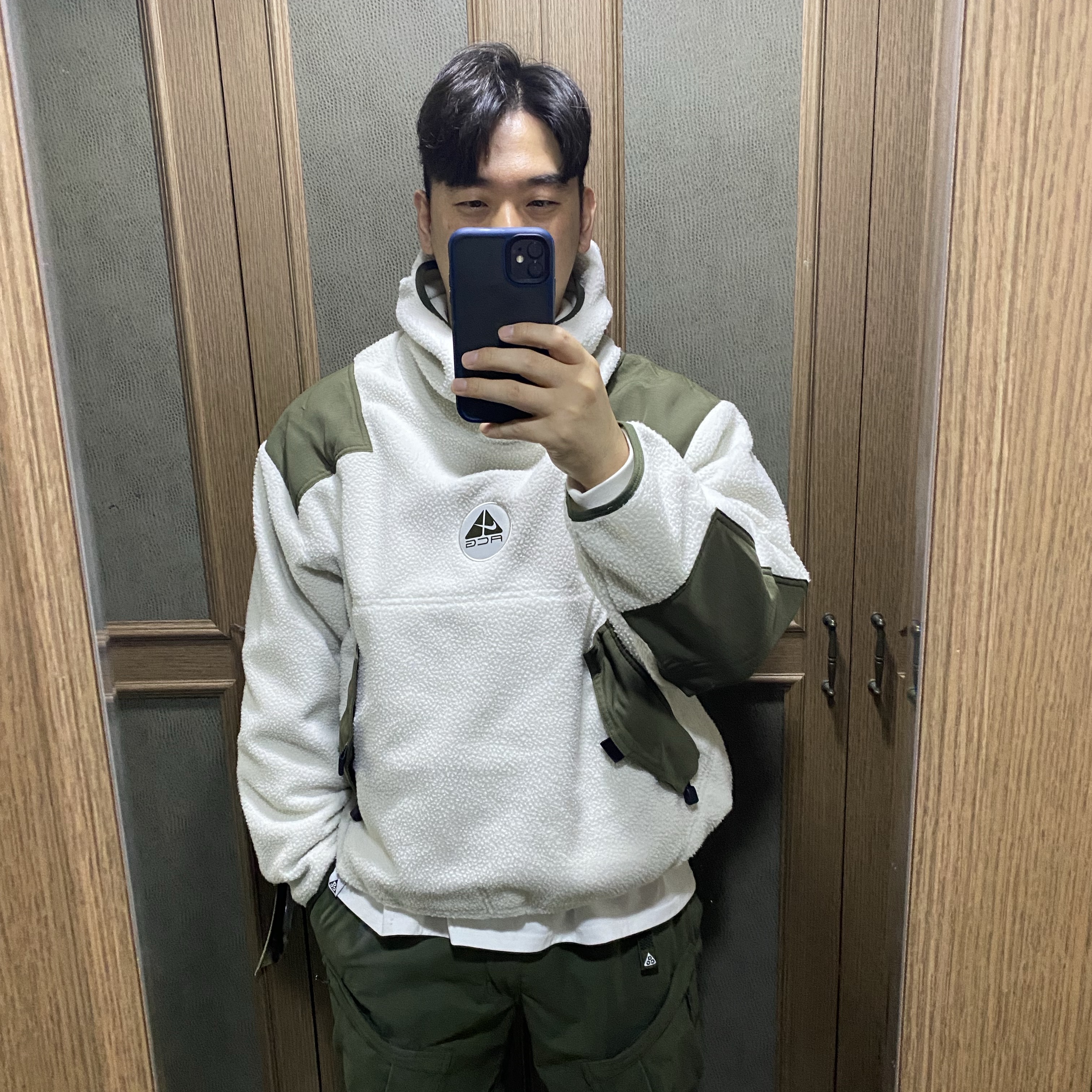 Nike ACG Trail Cap Black, Nike ACG Balaclava Retro Fleece Pullover Light Bone Cargo Khaki - Asia 착용 스타일 - 5