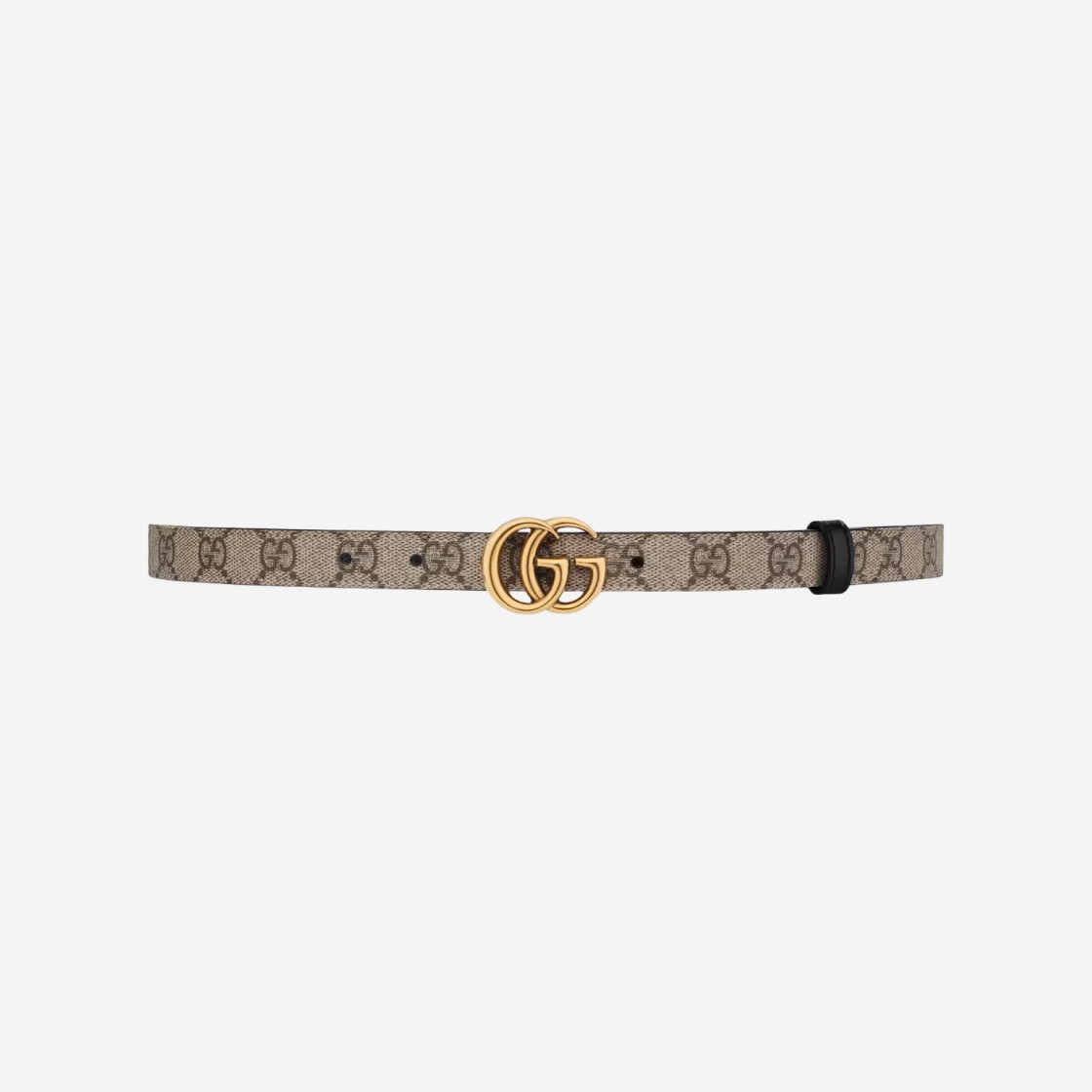 (W) Gucci GG Marmont Reversible Thin Belt Beige Ebony Black 상세 이미지 1