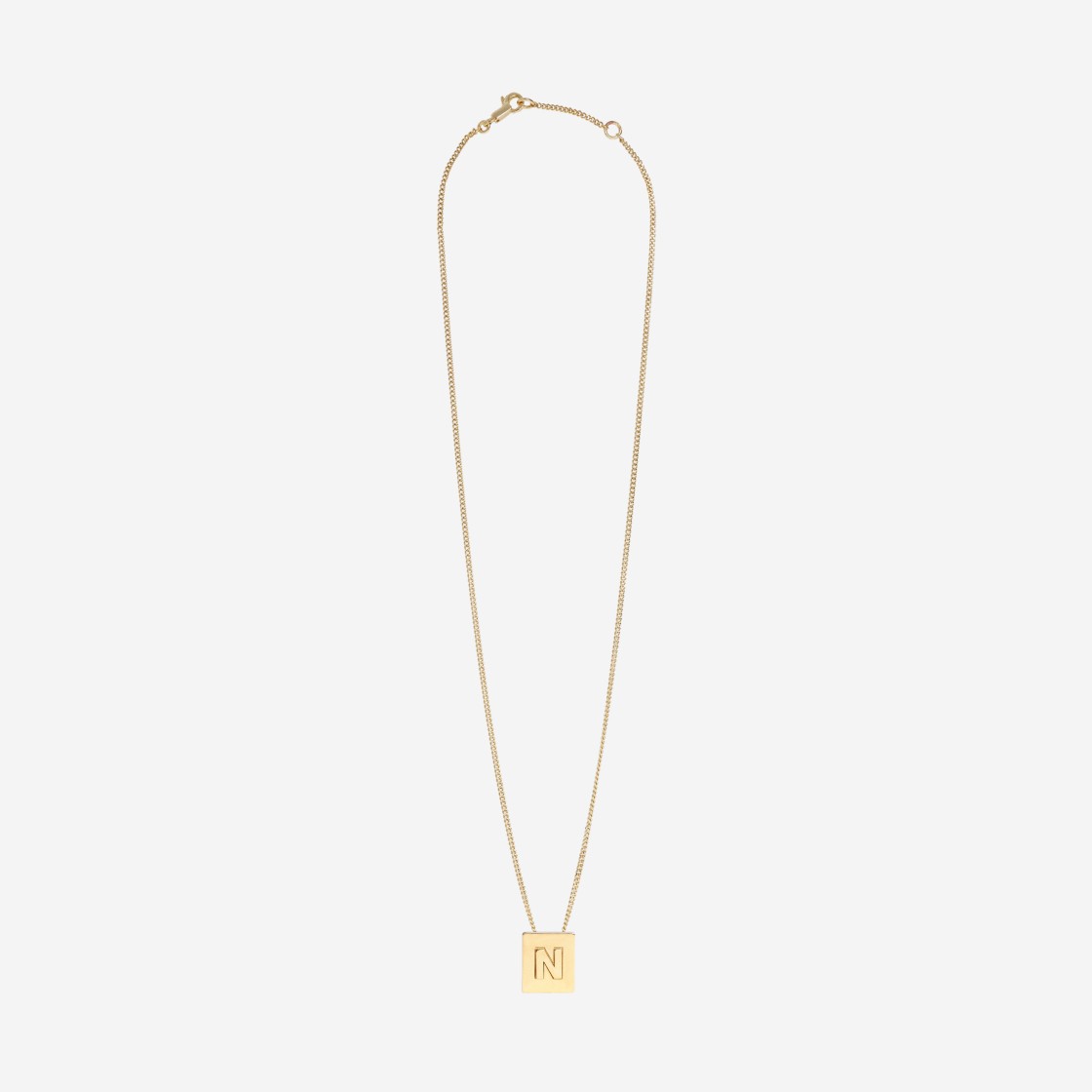 (W) Celine Alphabet N Necklace in Brass with Gold Finish Gold 상세 이미지 2