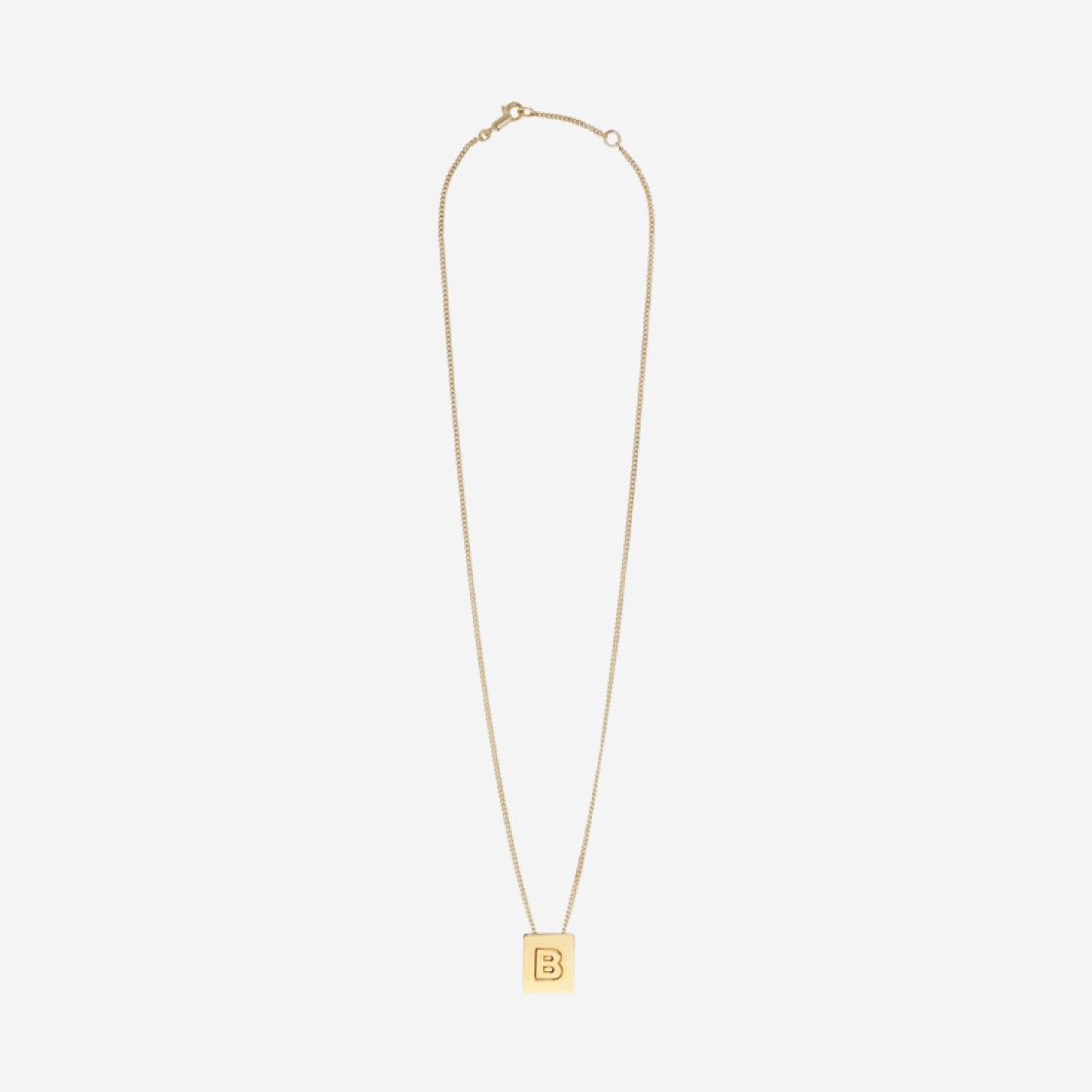 (W) Celine Alphabet B Necklace in Brass with Gold Finish Gold 상세 이미지 1