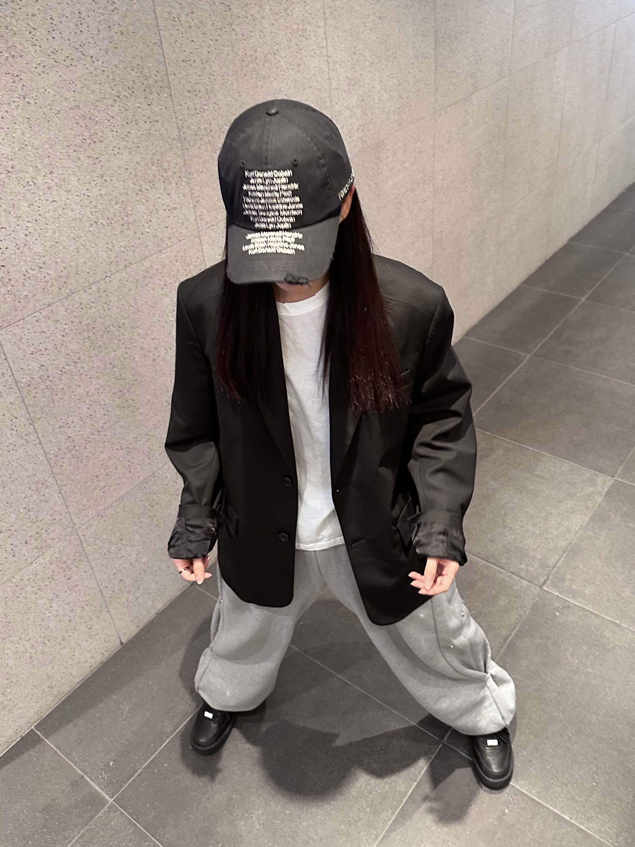 Zara x Ader Error Oversize Blazer Black, Nike x Ambush Air Force 1 Low SP Black 착용 스타일 - 1