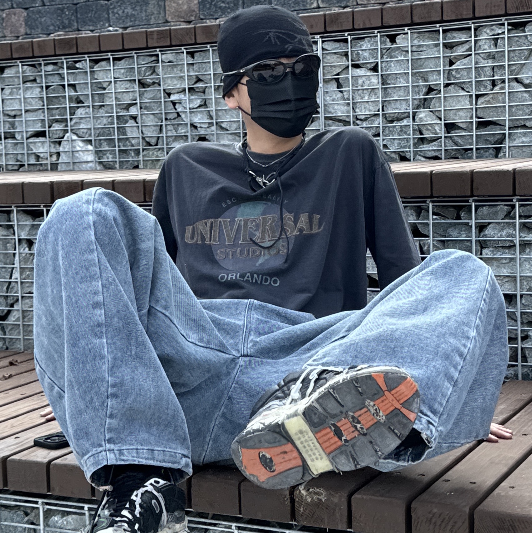 Oakley Eye Jacket Redux Matte Black Frame Prizm Grey Lenses High Bridge Fit, Our Legacy Ladon Leather Keychain Black 착용 스타일 - 2