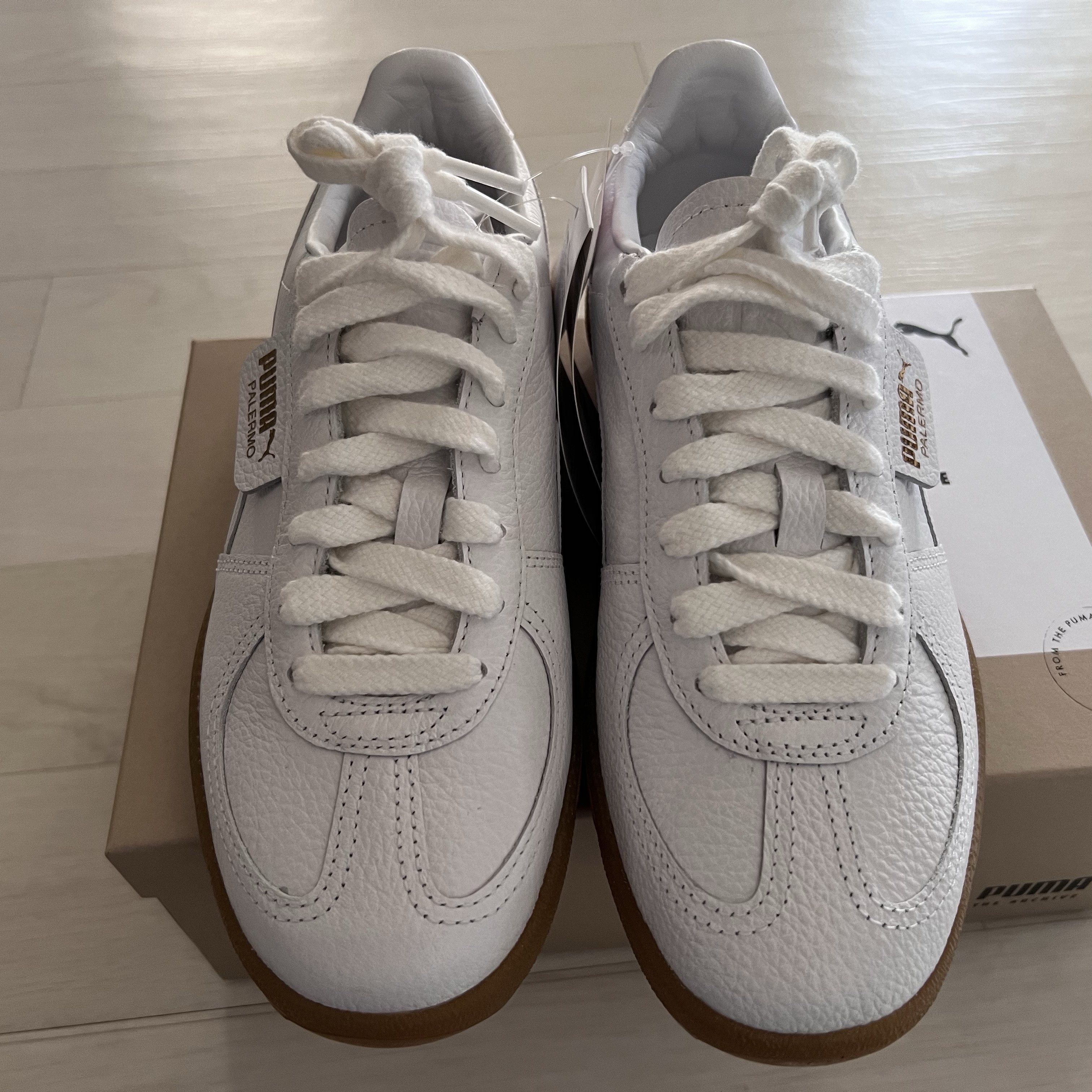 Puma Palermo Premium Puma White Frosted Ivory 착용 스타일 - 3