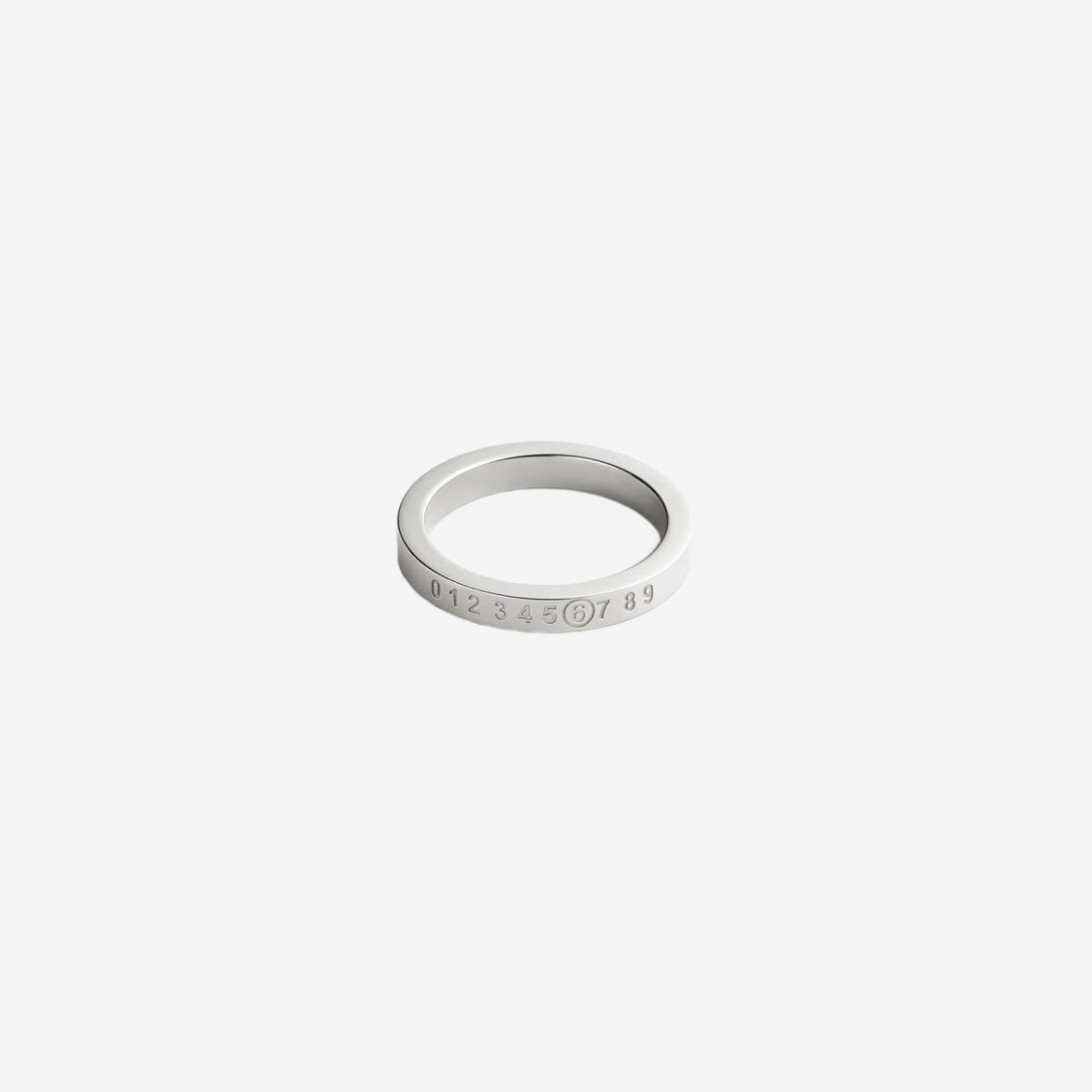 (W) MM6 Maison Margiela Numeric Minimal Signature Ring Shiny Silver Palladium 상세 이미지 1