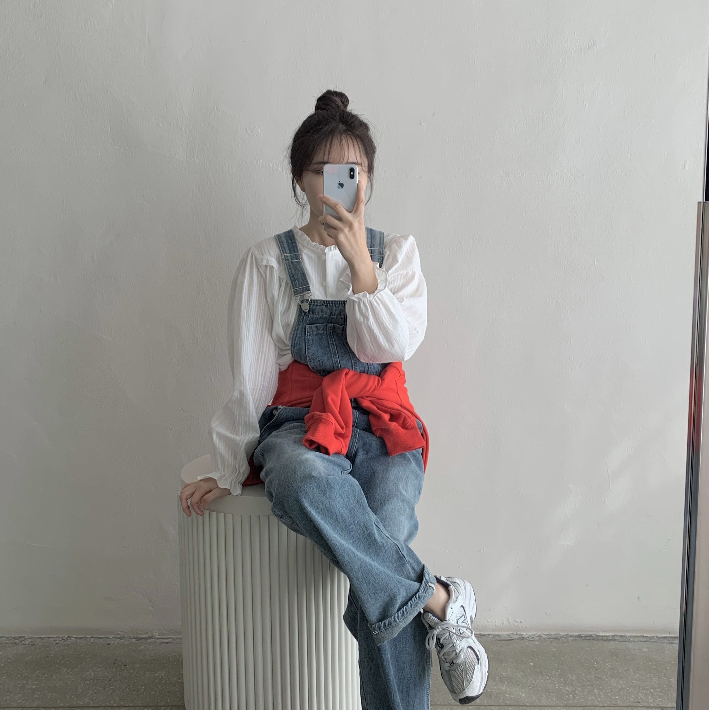 New Balance 530 White Silver 착용 스타일 - 2