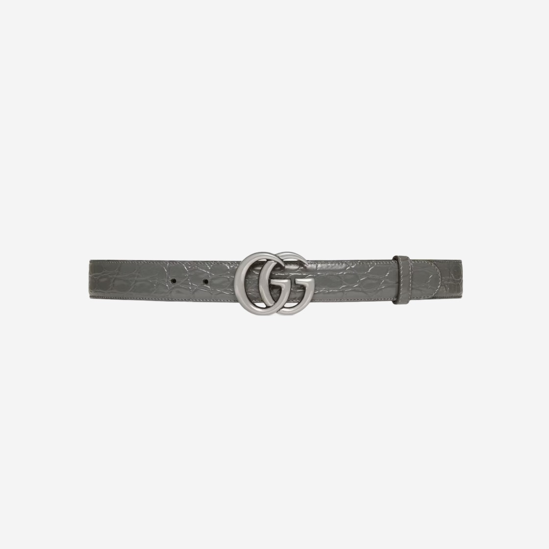 Gucci GG Marmont Caiman Belt Grey 상세 이미지 1