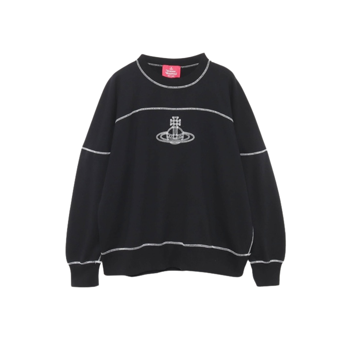 Vivienne Westwood Cotton Fleece Stitched Orb Top Black 상세 이미지 1