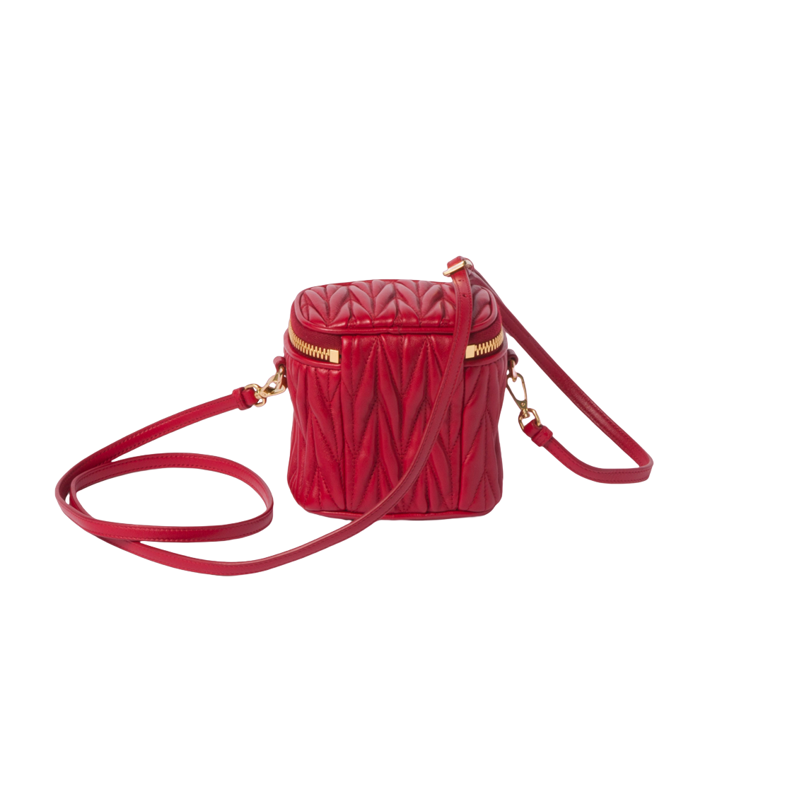 Miu Miu Matelasse Nappa Leather Micro Bag Red 상세 이미지 3