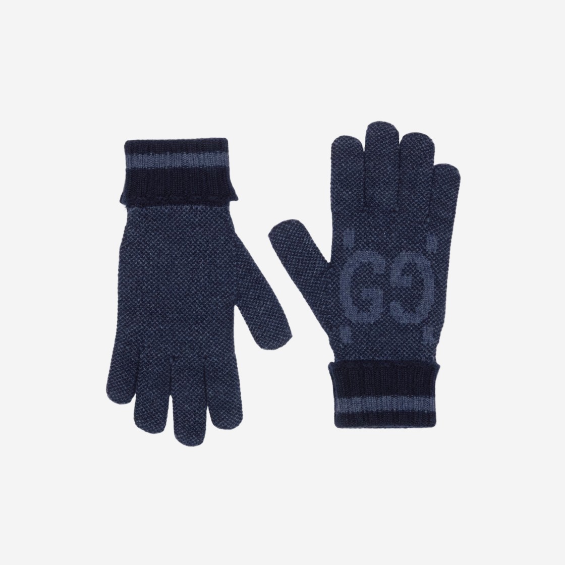 Gucci GG Cashmere Gloves Blue Light Blue 상세 이미지 1