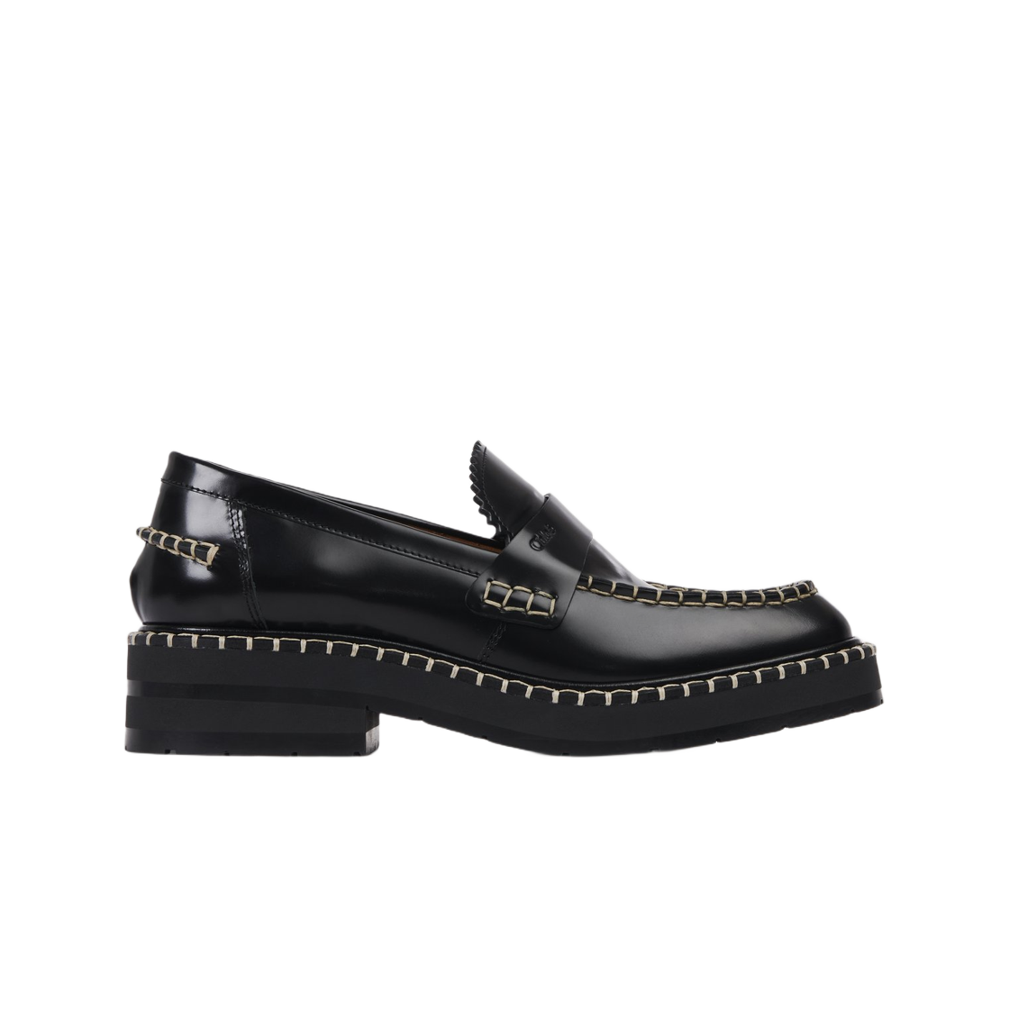 (W) 끌로에 누아 플랫 로퍼 블랙((W) Chloe Noua Flat Loafer Black)